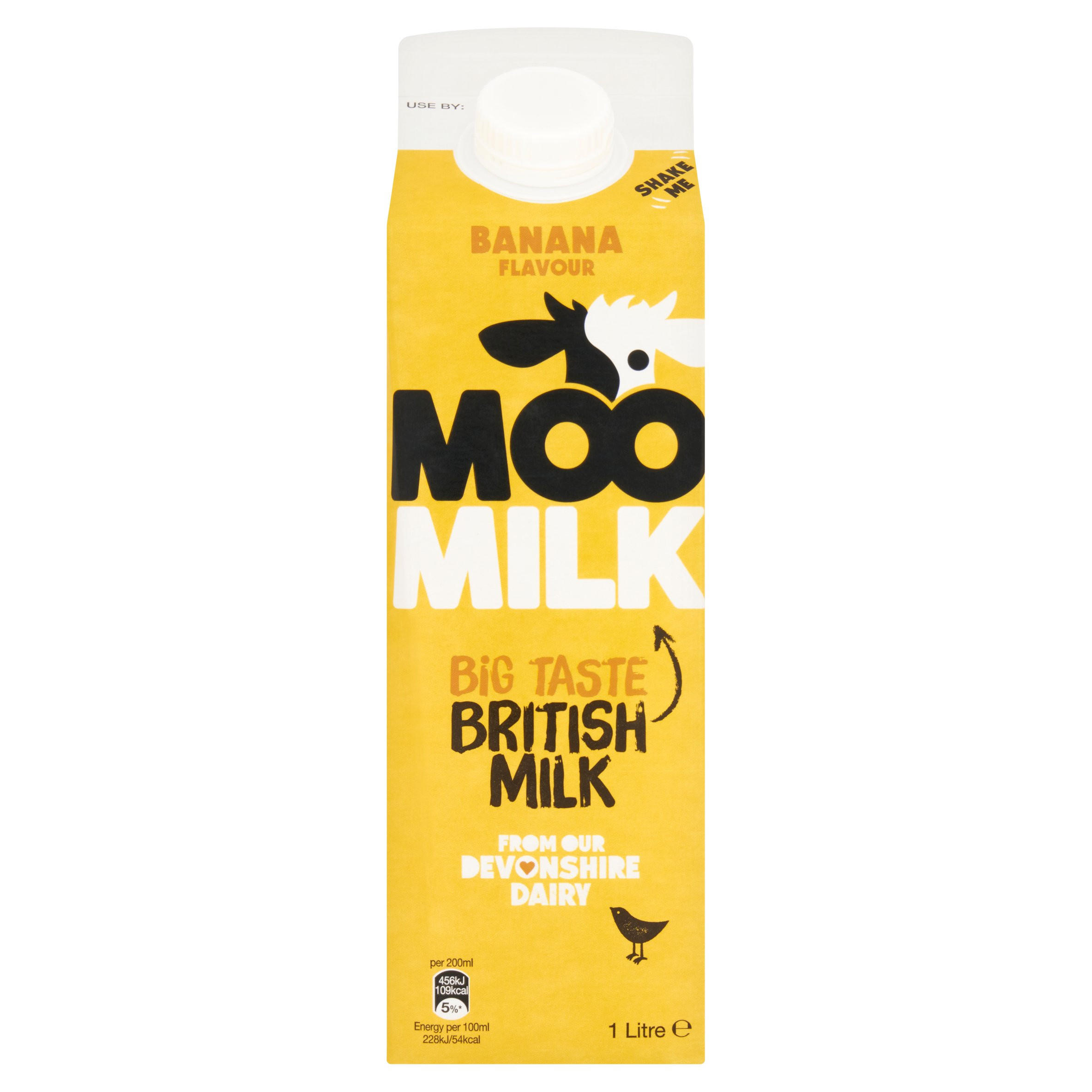 Moo Milk Banana Flavour British Milk 1 Litre