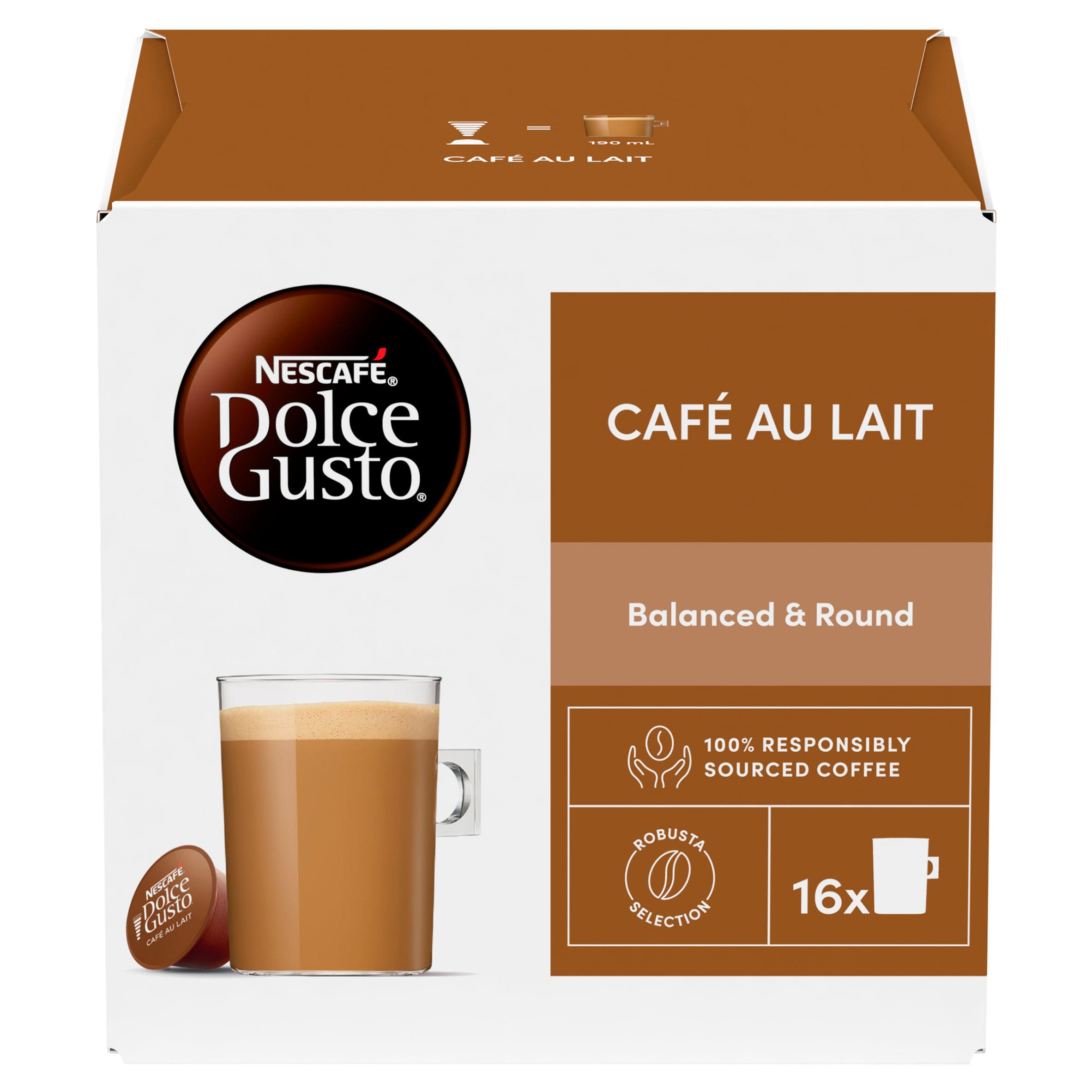 Nescafé Dolce Gusto Café Au Lait Coffee Pods x16 (16 Servings)