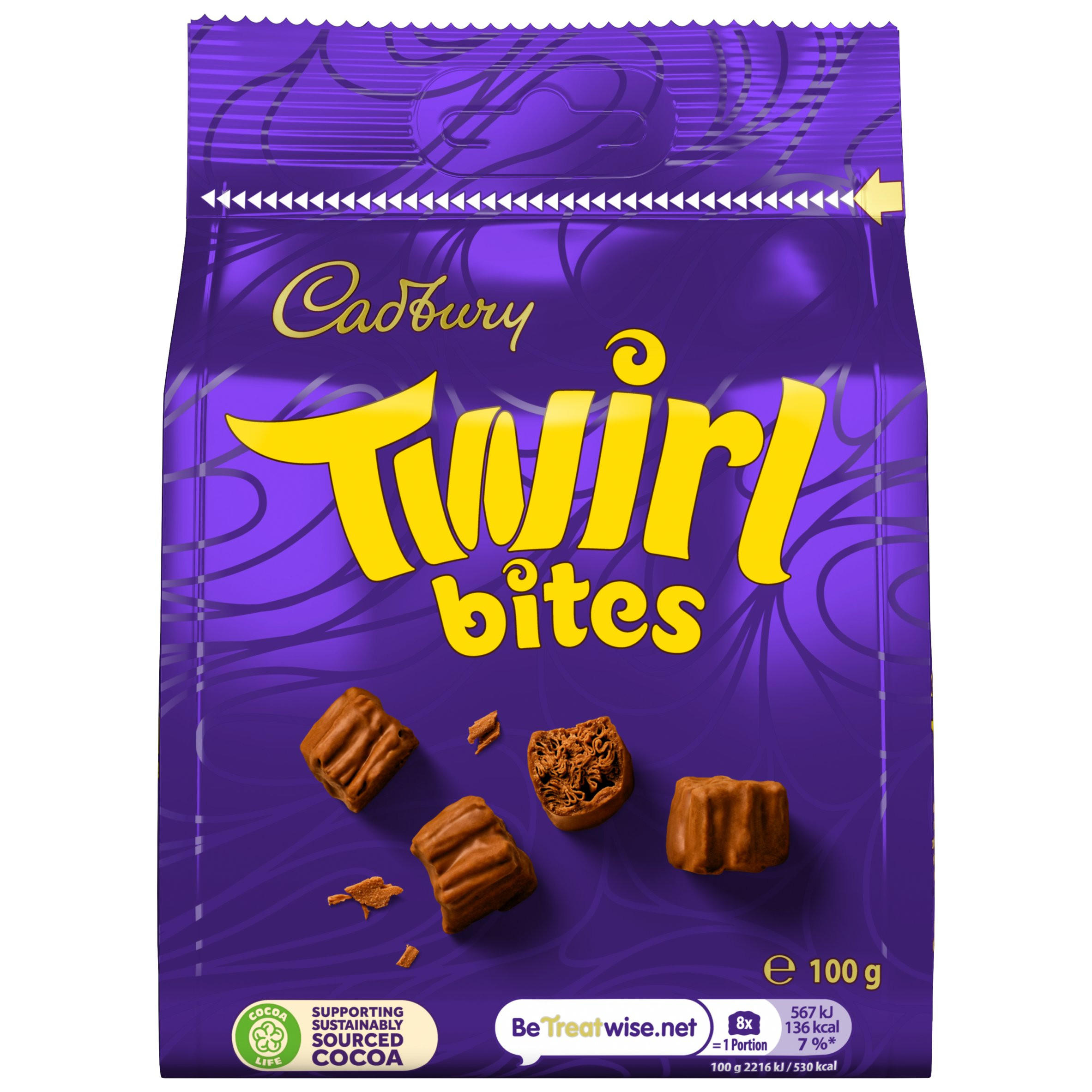 Cadbury Twirl Bite Size Chocolate Pieces 100g