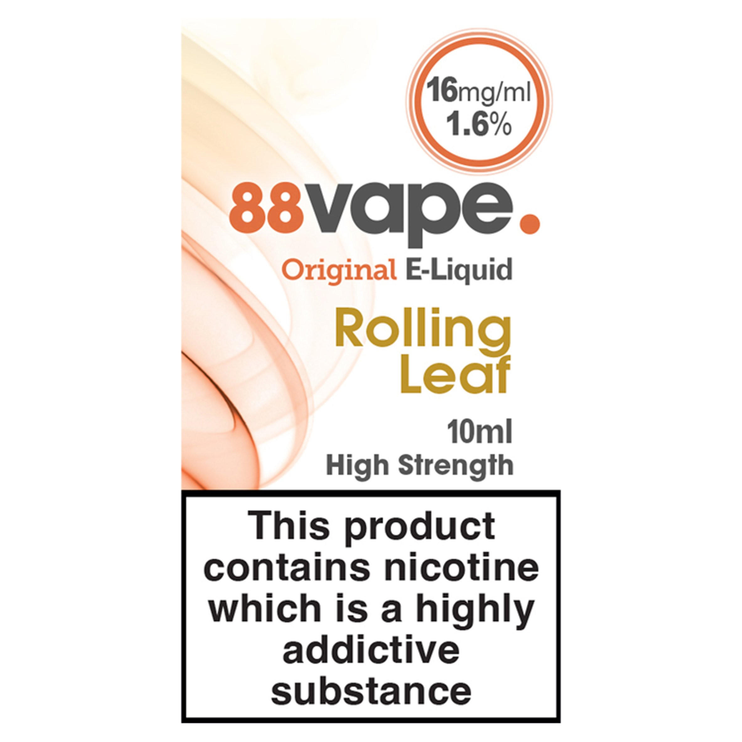 88vape E-Liquid 16mg Rolling Leaf 10ml
