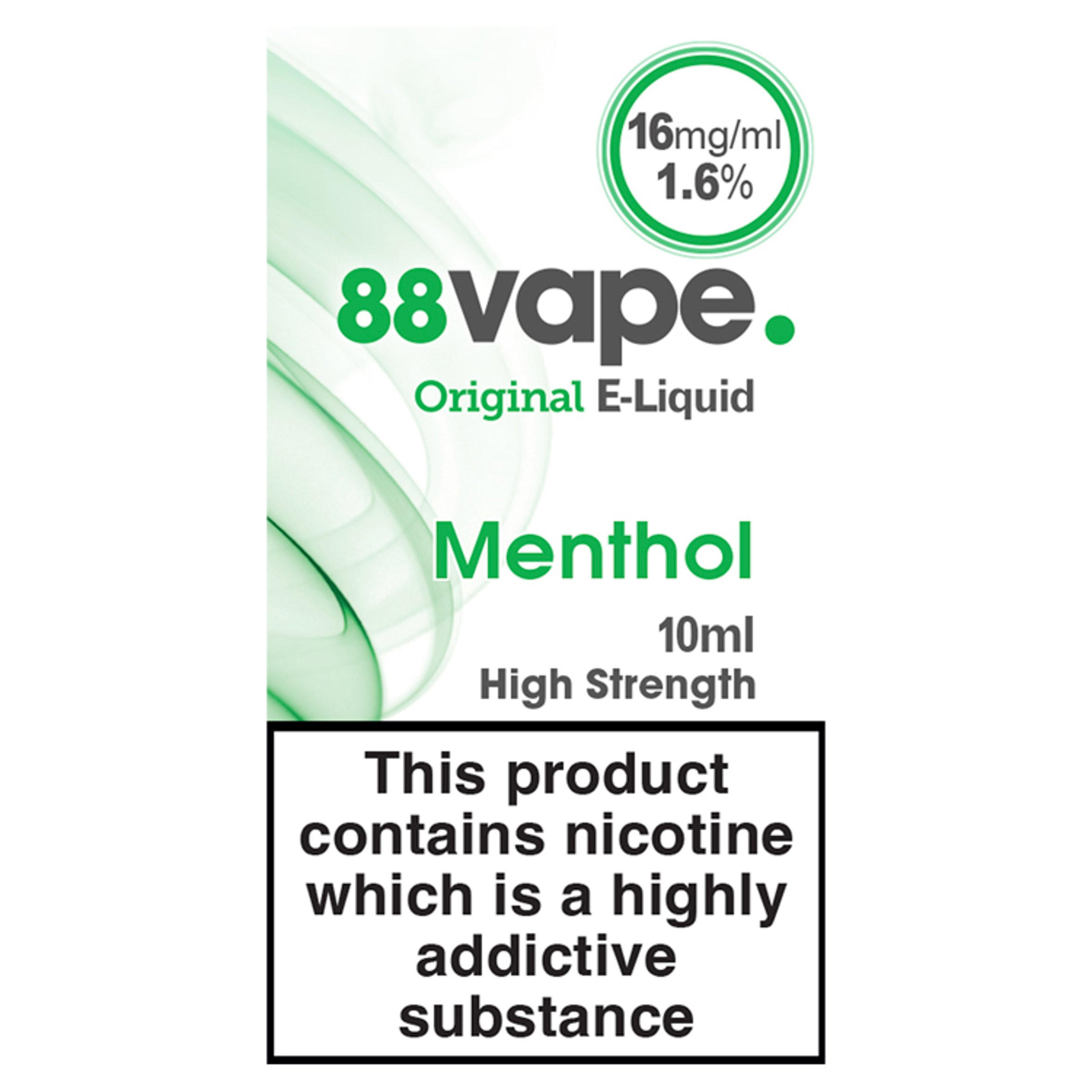 88Vape Original E-Liquid 16mg Menthol 10ml