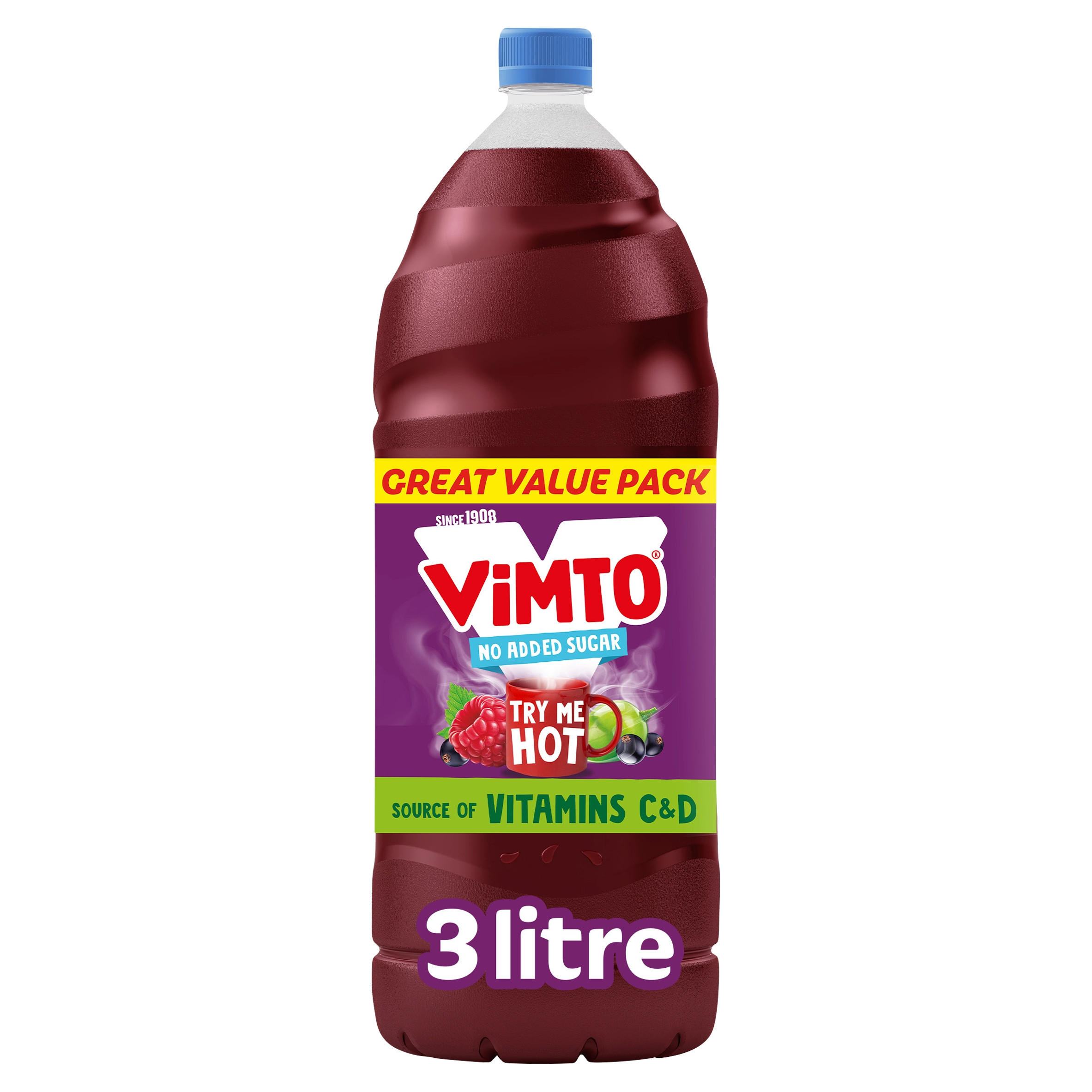 Vimto No Added Sugar Real Fruit Squash 3 Litre