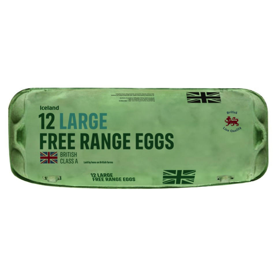 Iceland 12 Large Free Range British Eggs