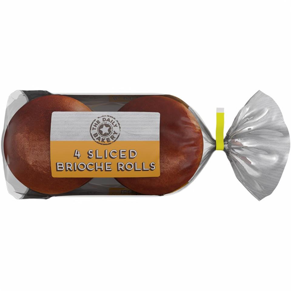 The Daily Bakery 4 Sliced Brioche Rolls