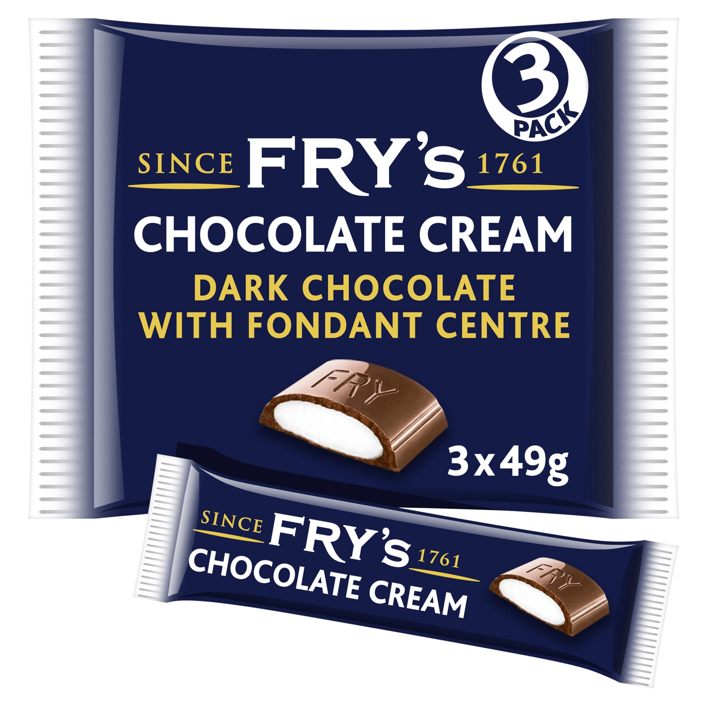 Fry's Chocolate Cream Chocolate Bar 3 Pack 147g