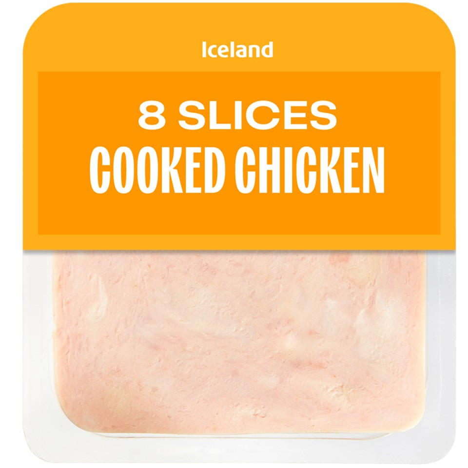 Iceland 8 Slices (approx) Cooked Chicken 80g