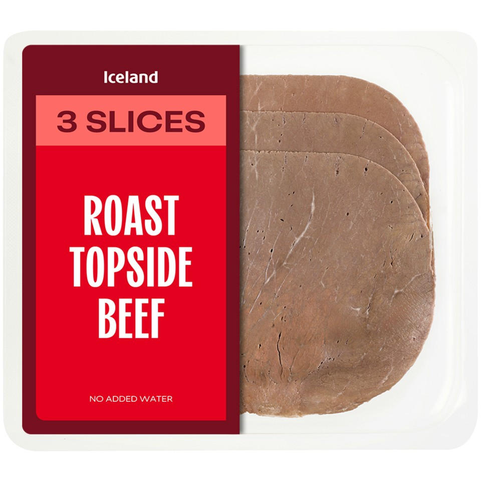 Iceland 3 Slices (approx.) Roast Topside Beef 75g