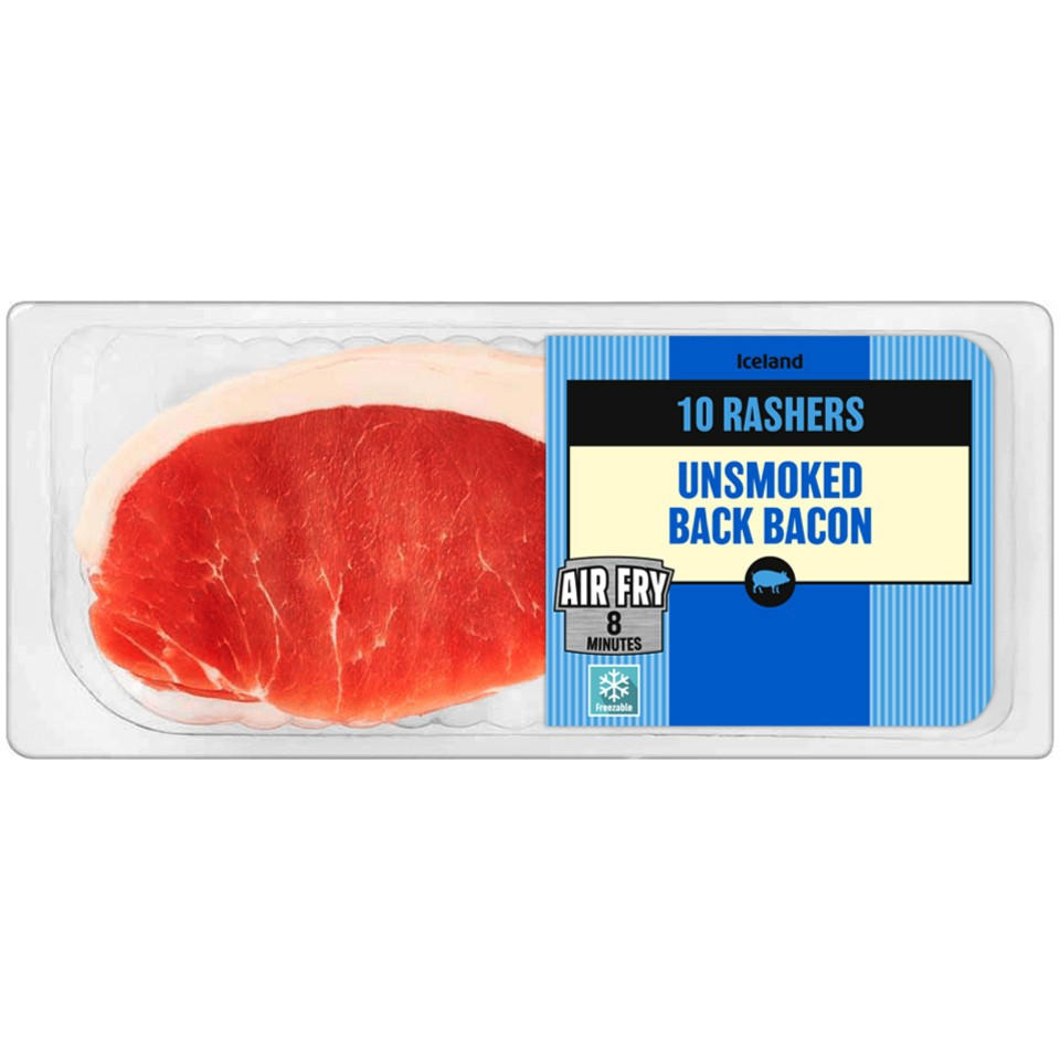 Iceland 10 Rashers (Approx.) Unsmoked Back Bacon 300g
