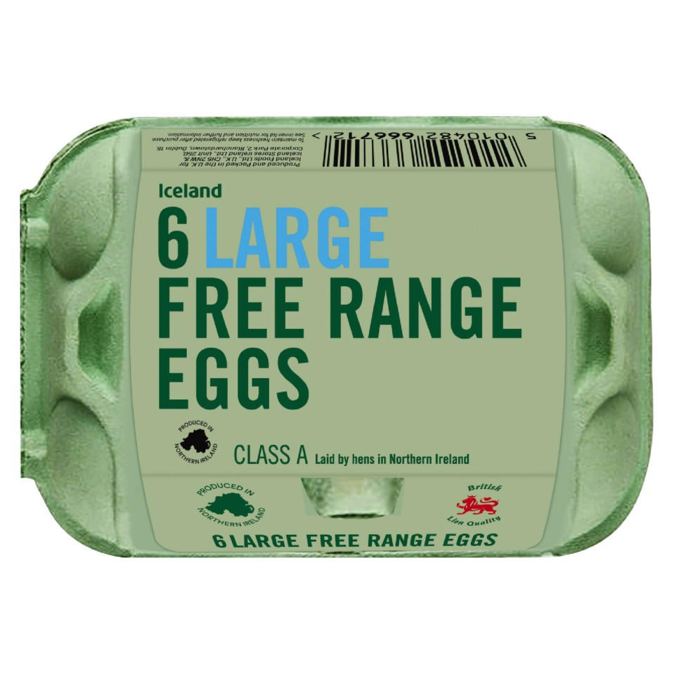 Iceland 6 Large Free Range Eggs