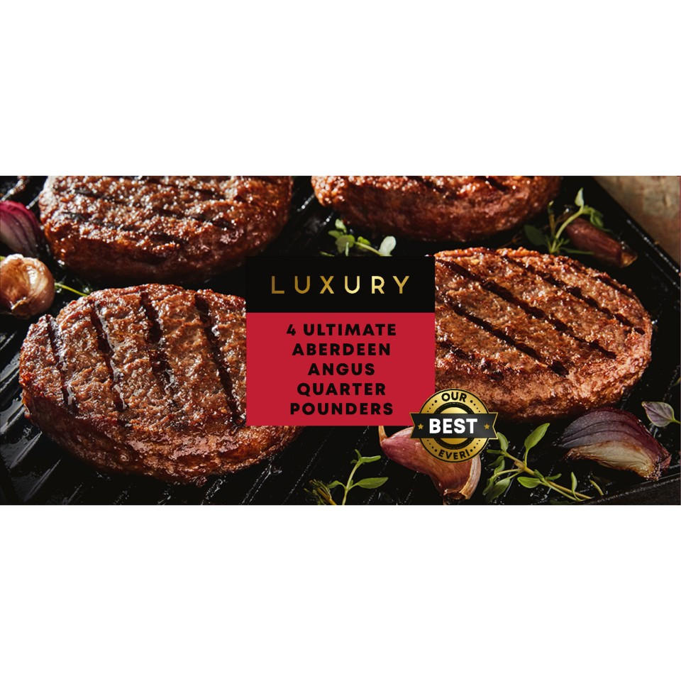 Iceland Luxury 4 Ultimate Aberdeen Angus Quarter Pounders 454g