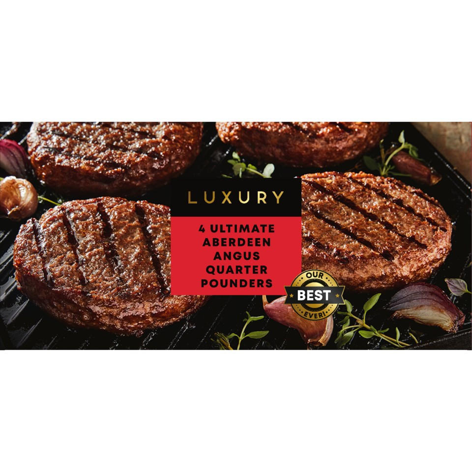 Iceland Luxury 4 Ultimate Aberdeen Angus Quarter Pounders 454g
