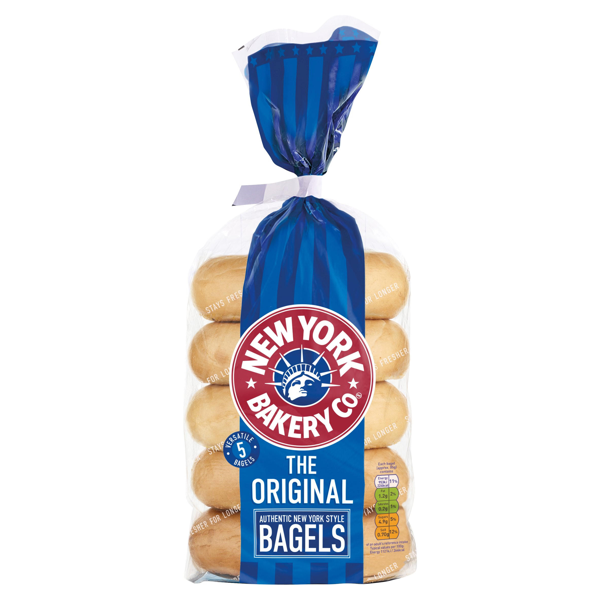 New York Bakery Co. 5 The Original Bagels Fresher for Longer 425g