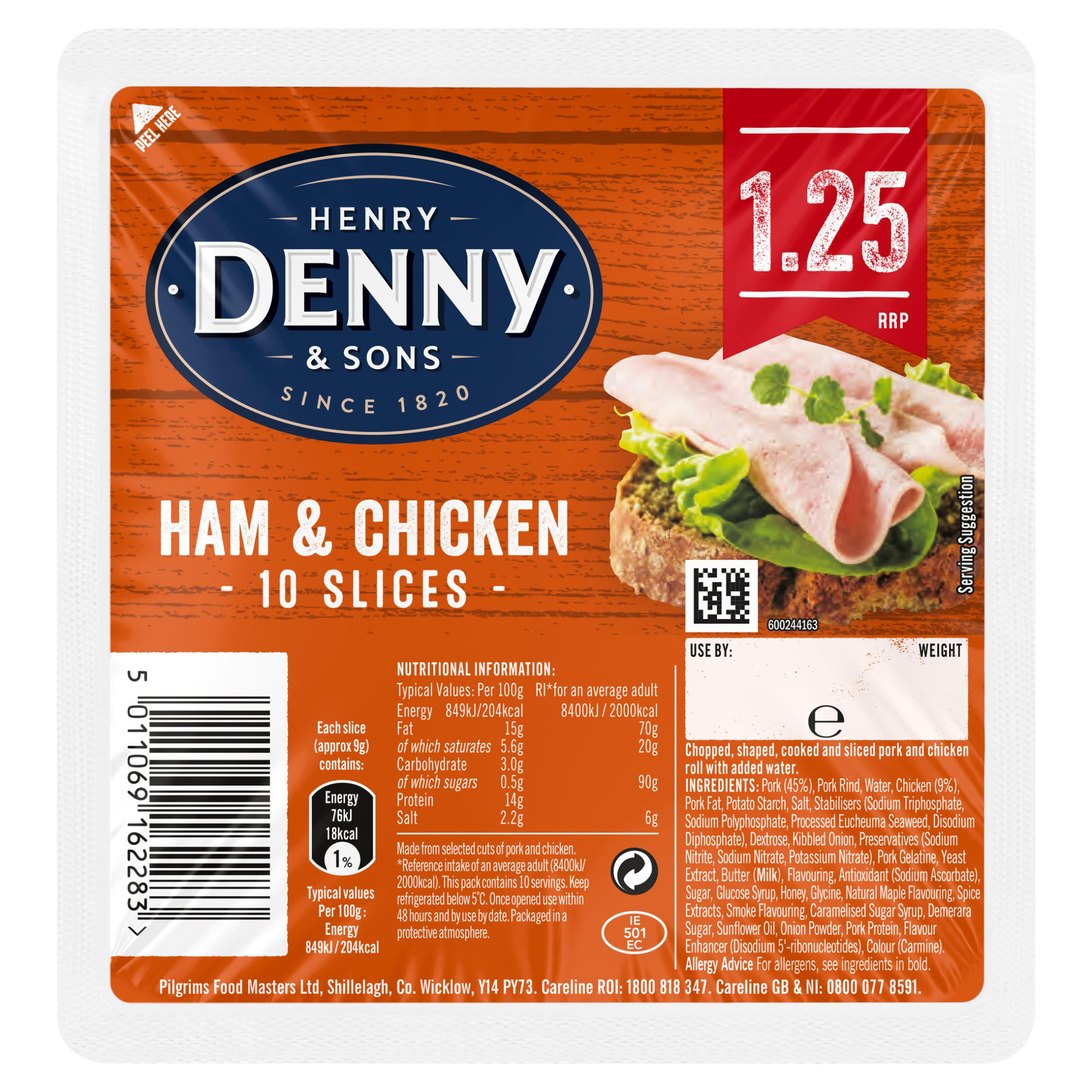 Henry Denny & Sons Ham & Chicken 10 Slices 90g