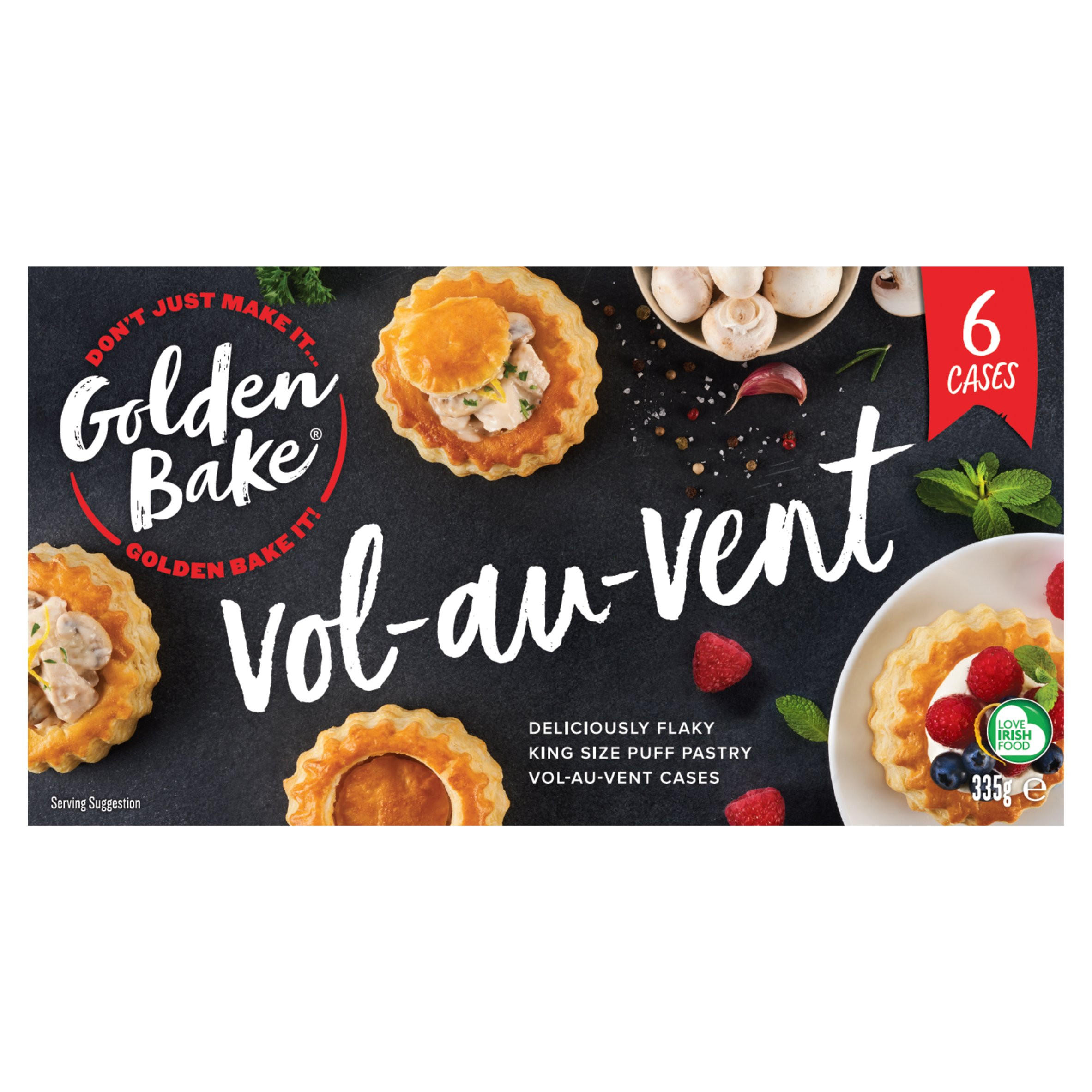 Golden Bake 6 King Size Vol Au Vent Cases 335g