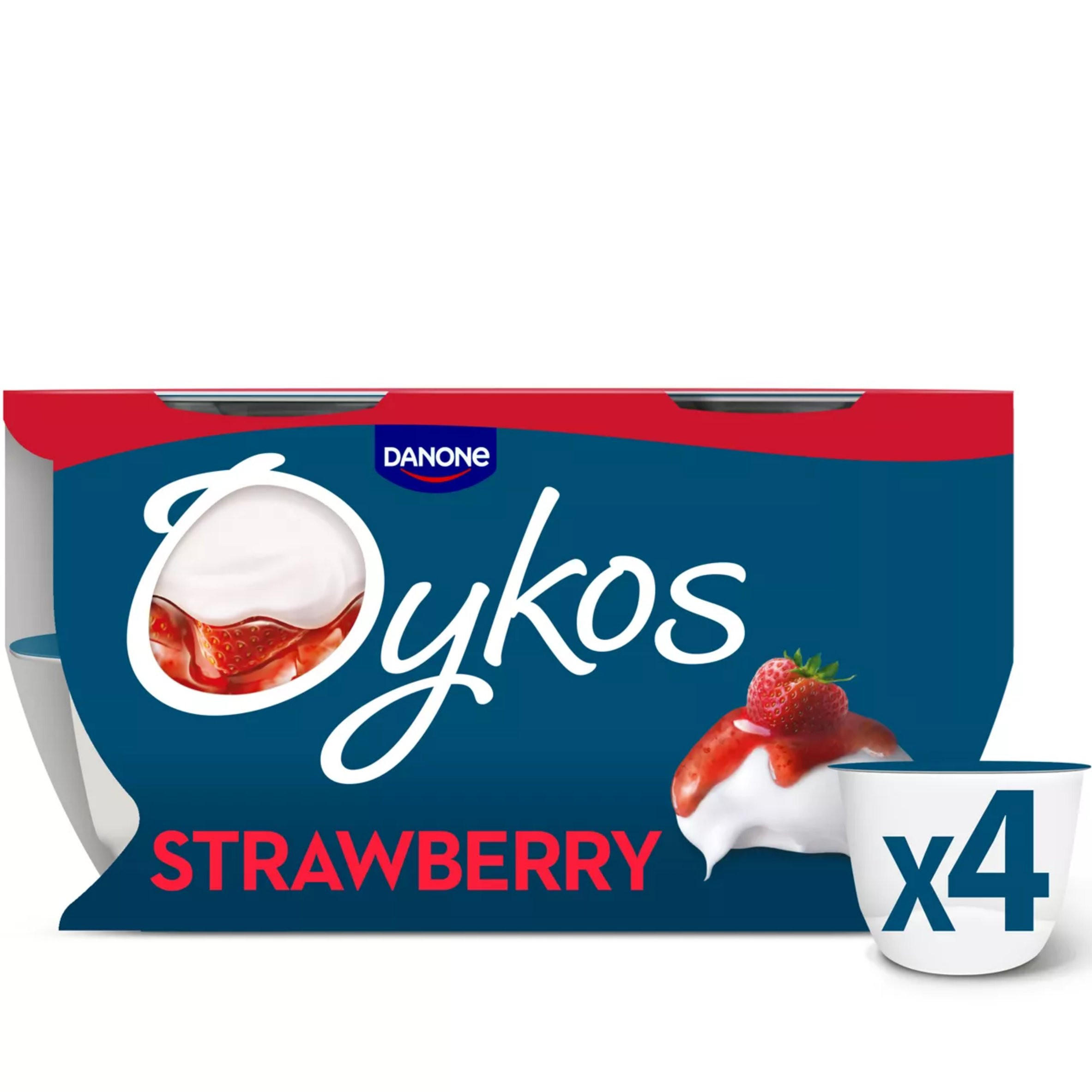 Oykos Strawberry Luxury Greek Style Yoghurt Dessert 4x110g