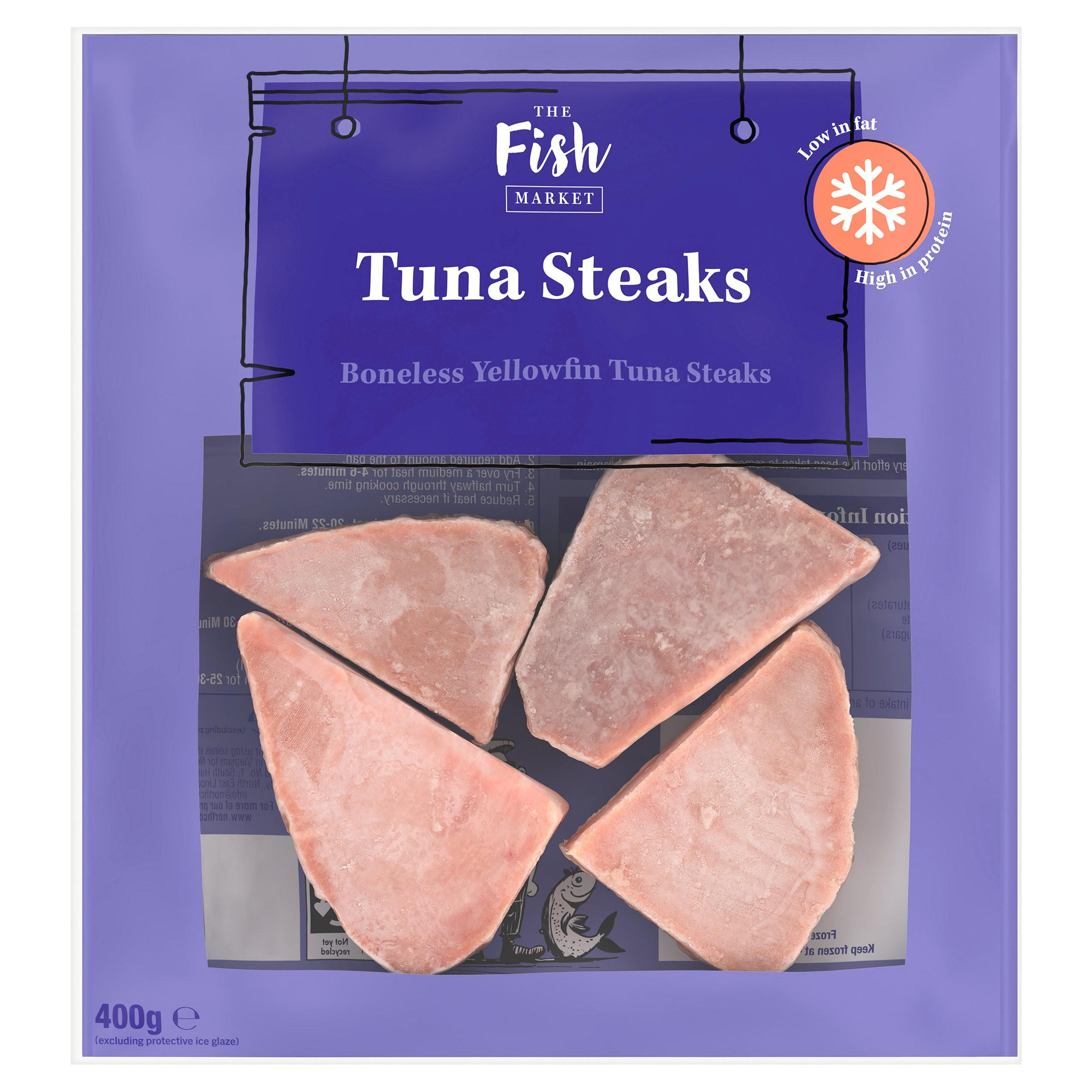The Fish Market Boneless Yellowfin Tuna Steaks 400g