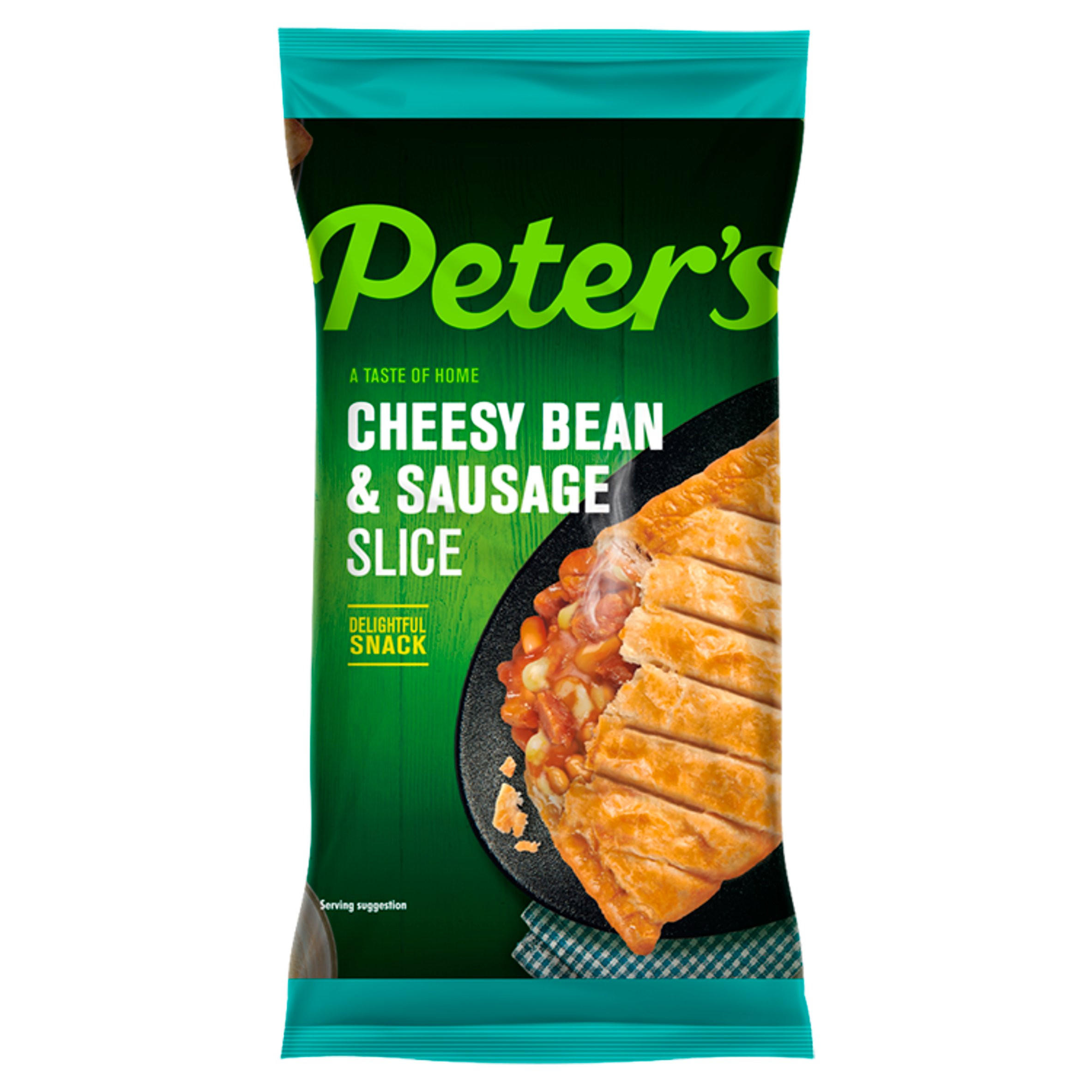 Peter's Cheesy Bean & Sausage Slice