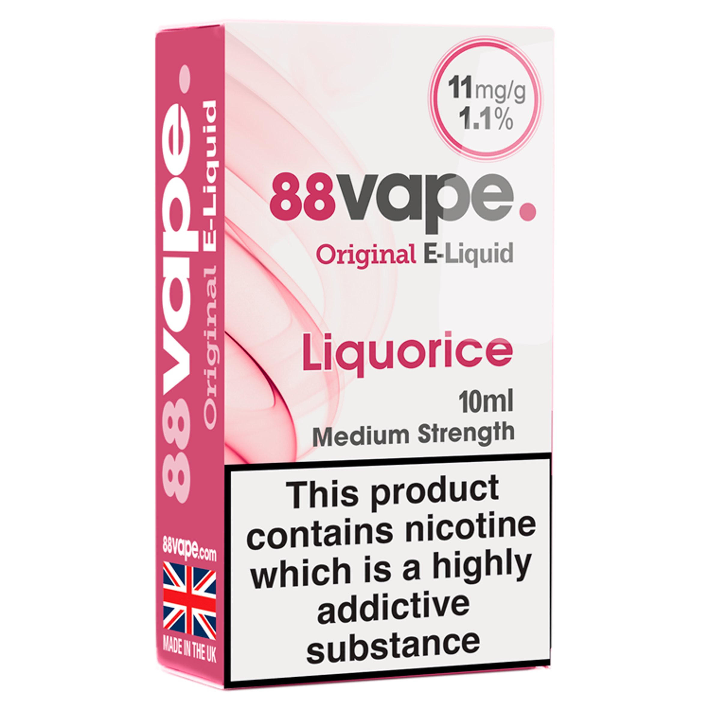 88Vape Original E-Liquid 11mg Liquorice 10ml