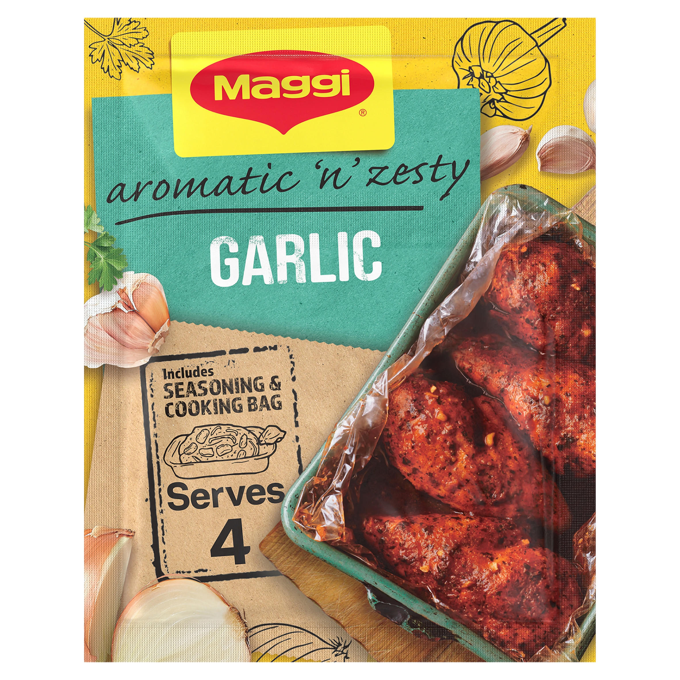 Maggi Juicy Aromatic Garlic Chicken Herbs and Spices Recipe Mix 30g