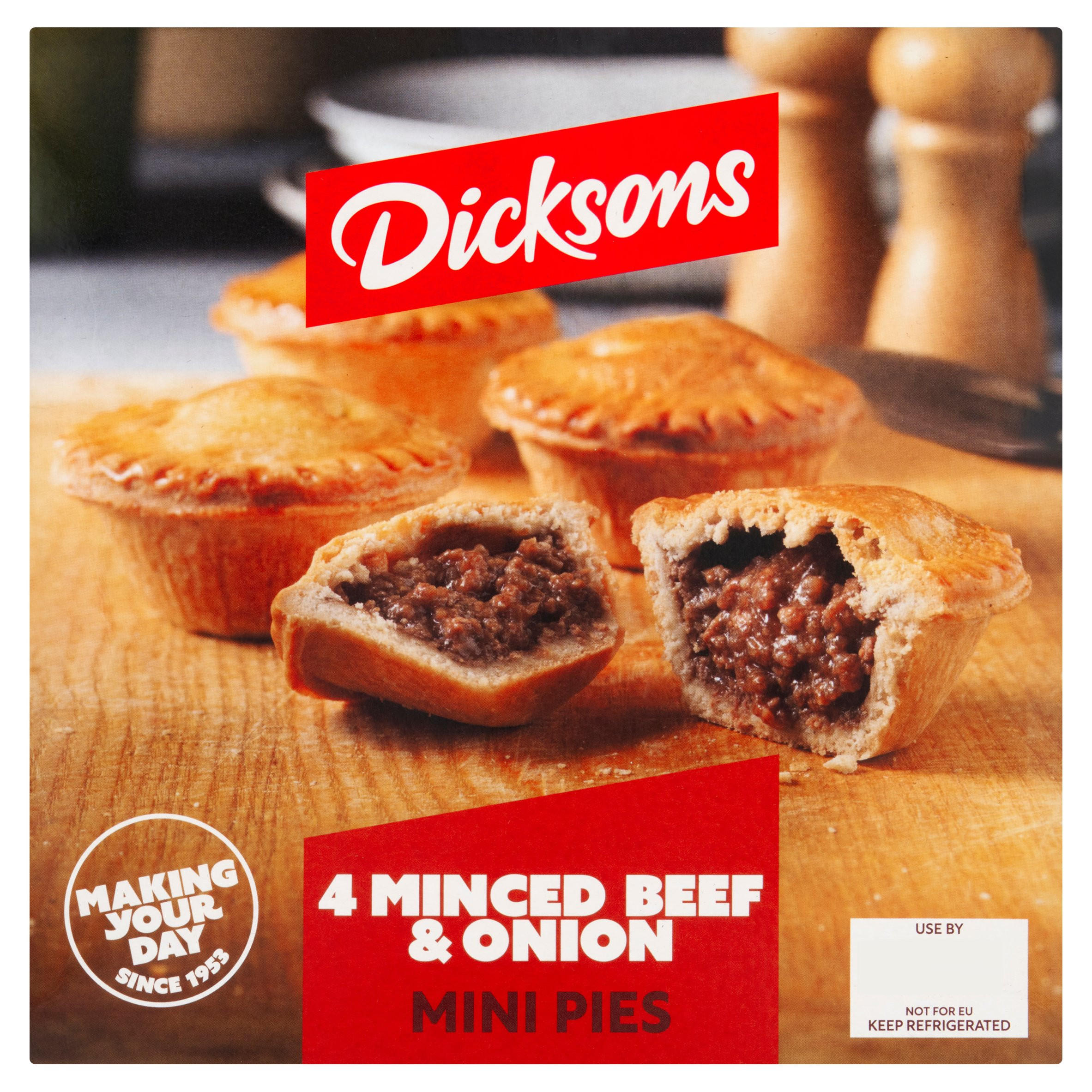 Dicksons 4 Minced Beef & Onion Mini Pies 376g