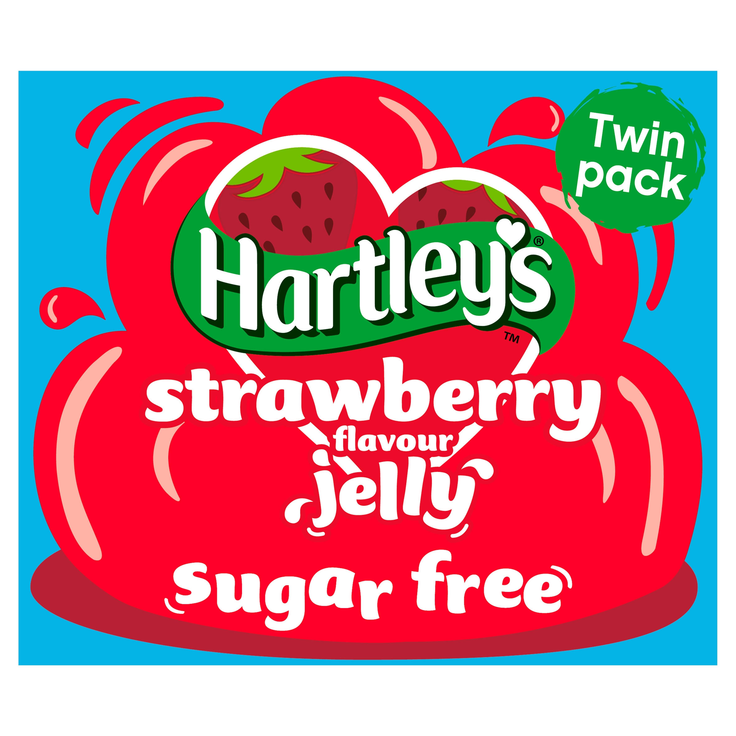 Hartley's Strawberry Flavour Crystal Jelly Sugar Free Twin Pack 23g