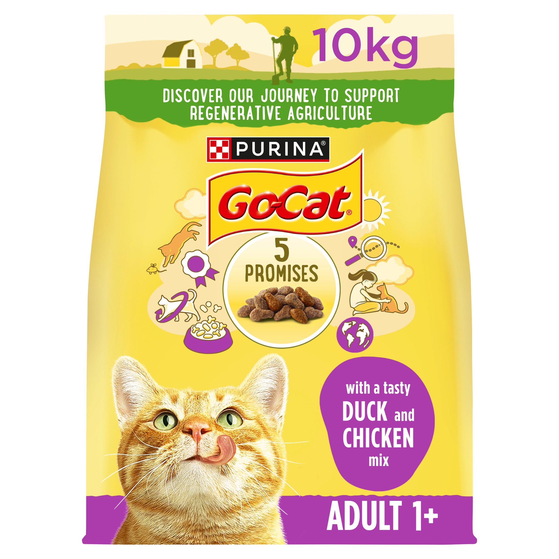 GO-CAT Chicken and Duck Dry Cat Food 10kg