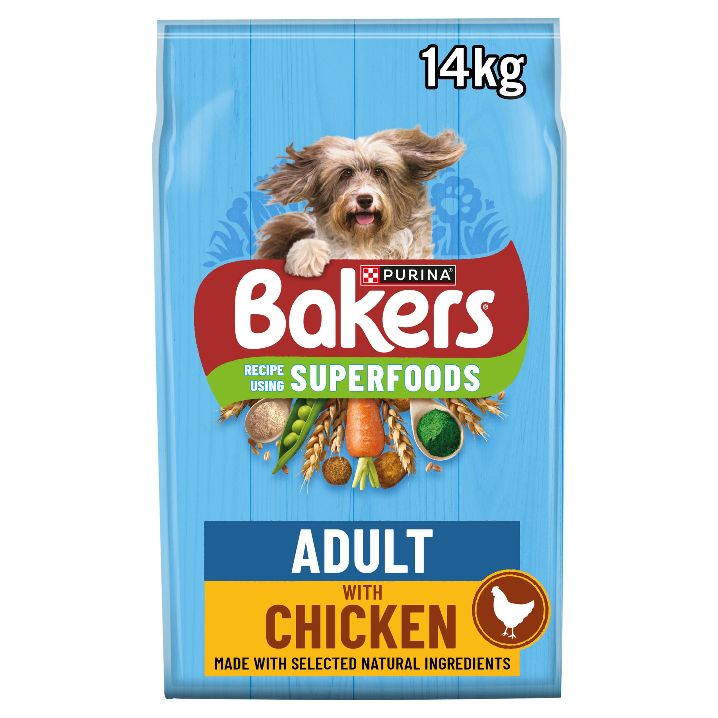 BAKERS Superfoods Chicken with Vegetables Dry Dog Food 14kg