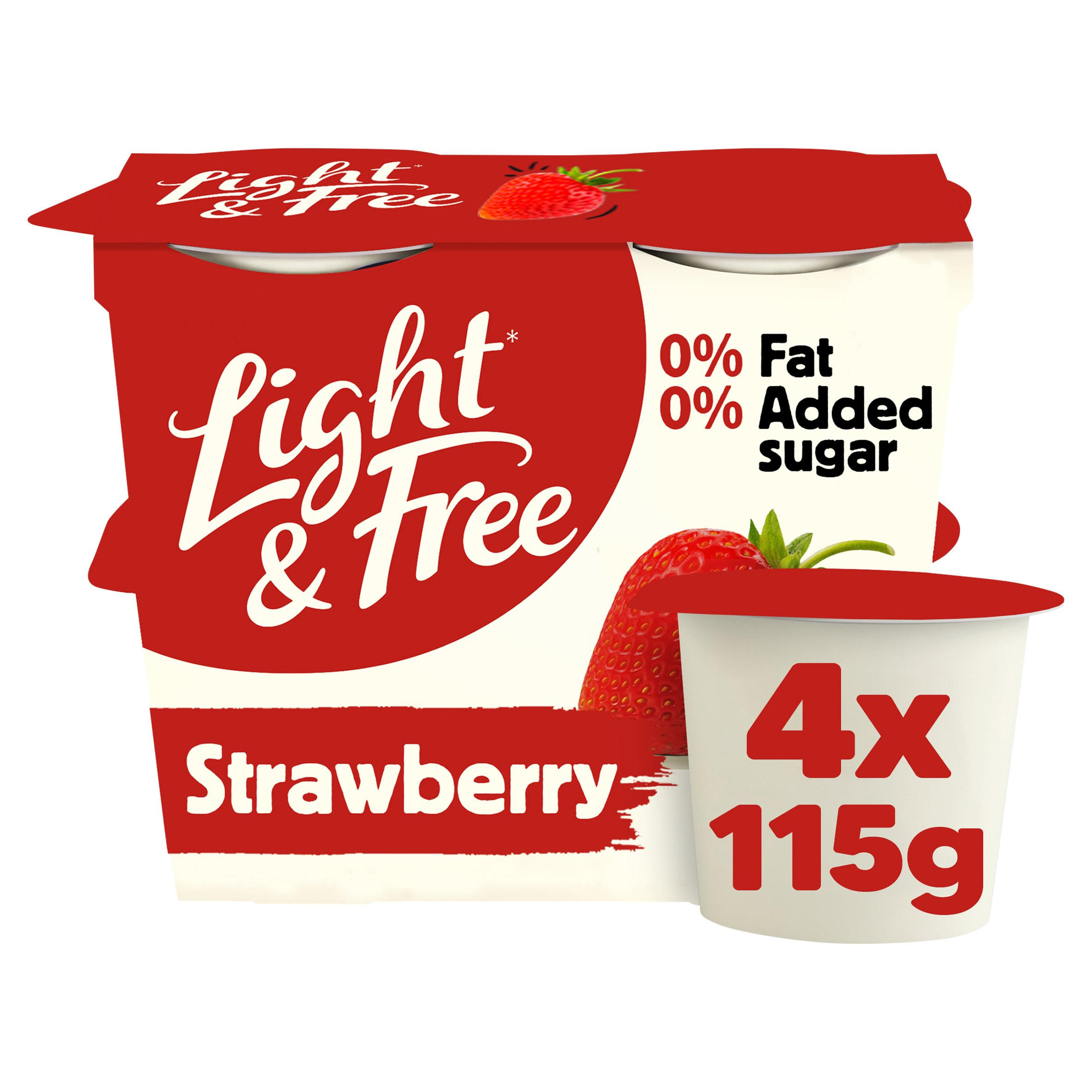 Light & Free Strawberry Greek Style Fat Free Yoghurt Multipack 4x115g