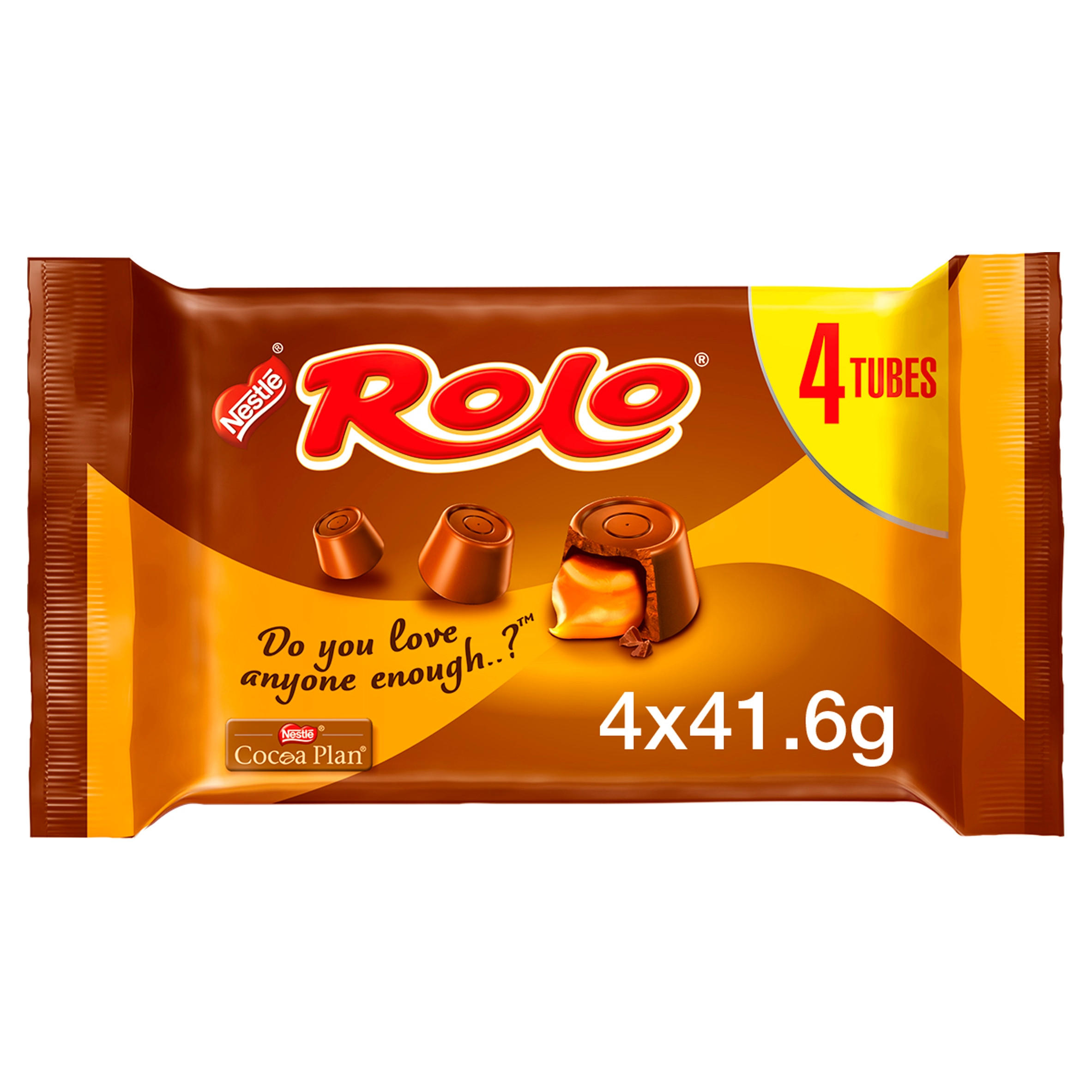 Rolo Milk Chocolate & Caramel Tube 4 Pack Multipack 166.4g