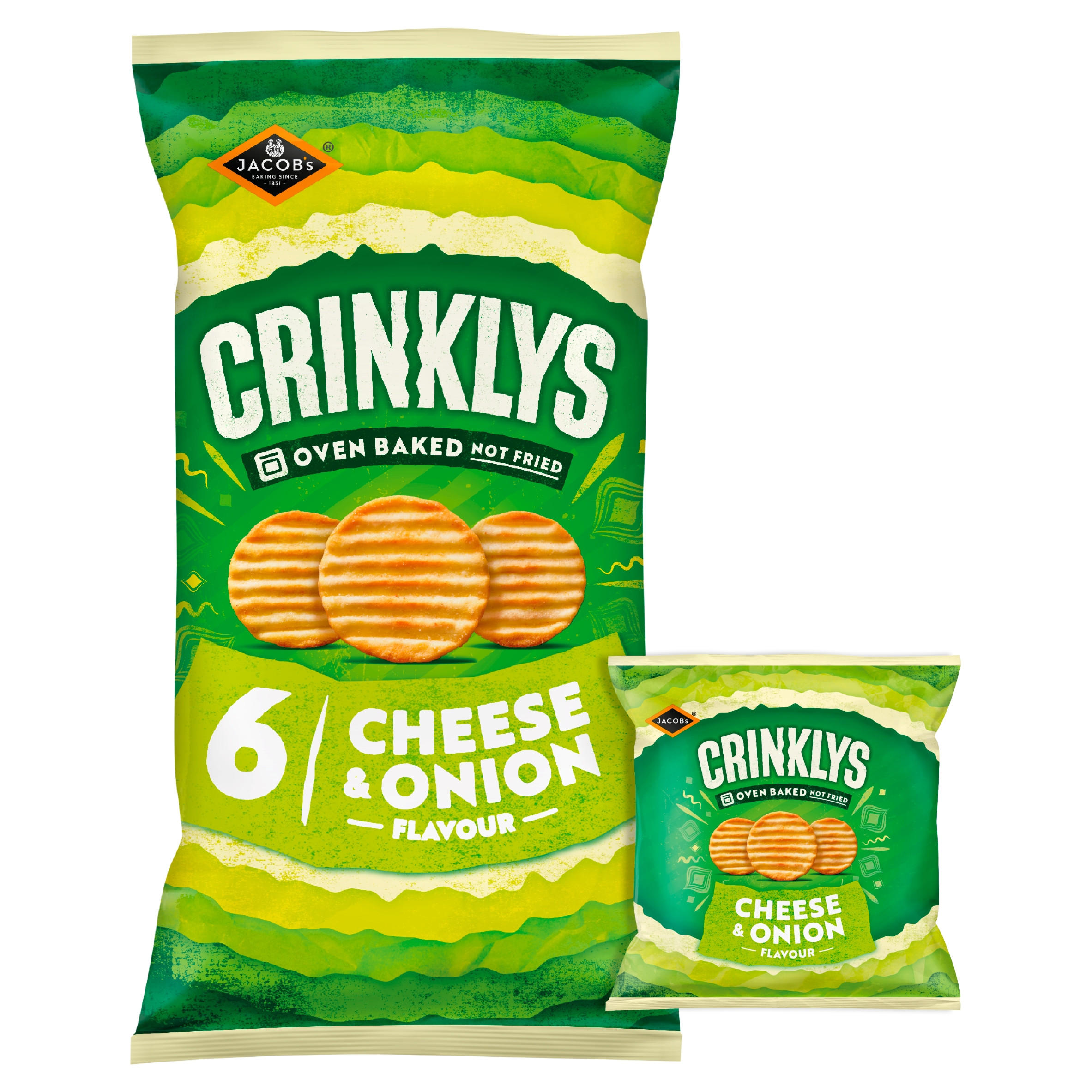 Jacob's Crinkly's Cheese & Onion Multipacks 6x23g