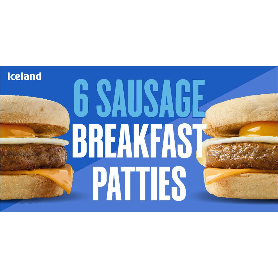 Iceland 6 Sausage Breakfast Patties 342g