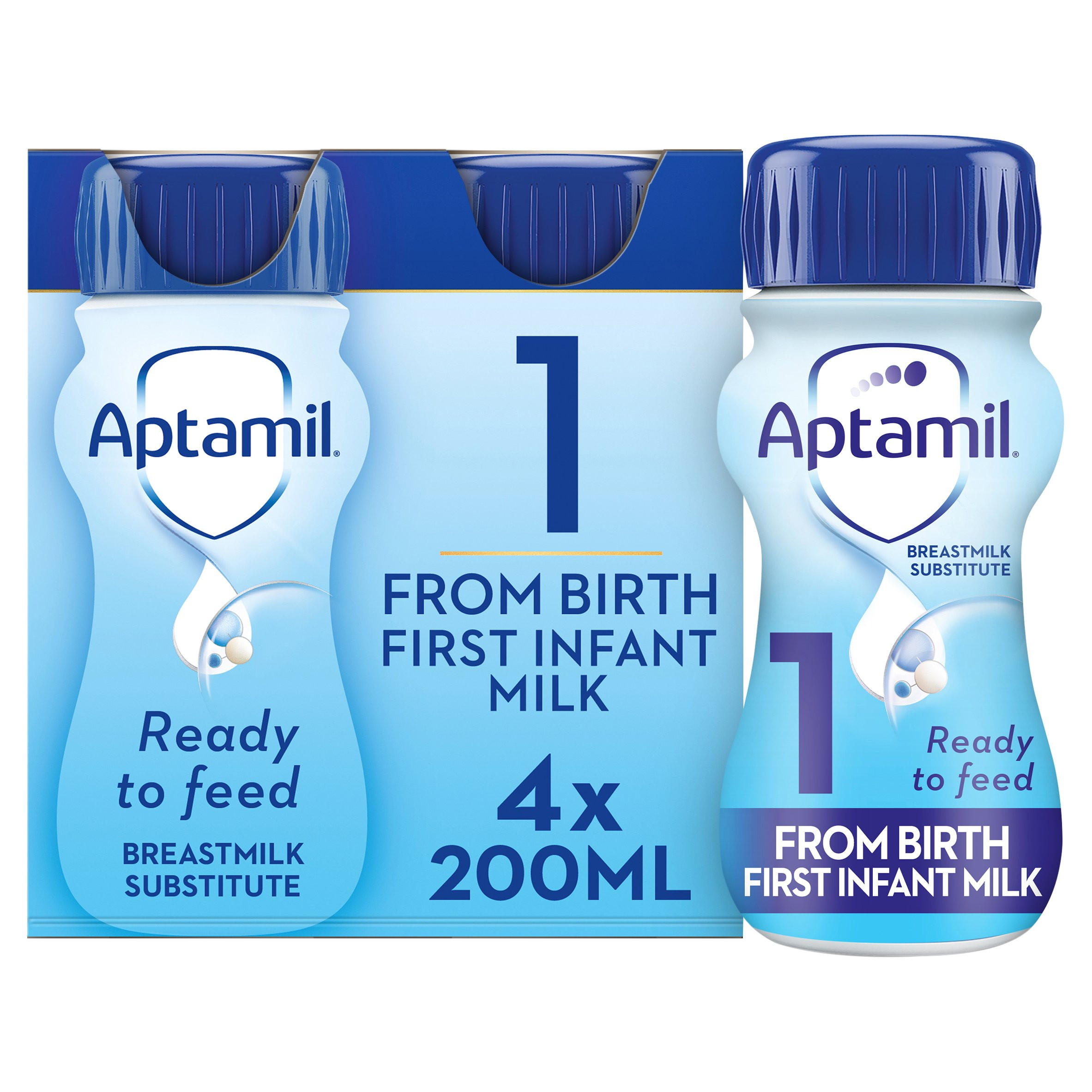 Aptamil 1 First Infant Milk From Birth 4 x 200ml (800ml)