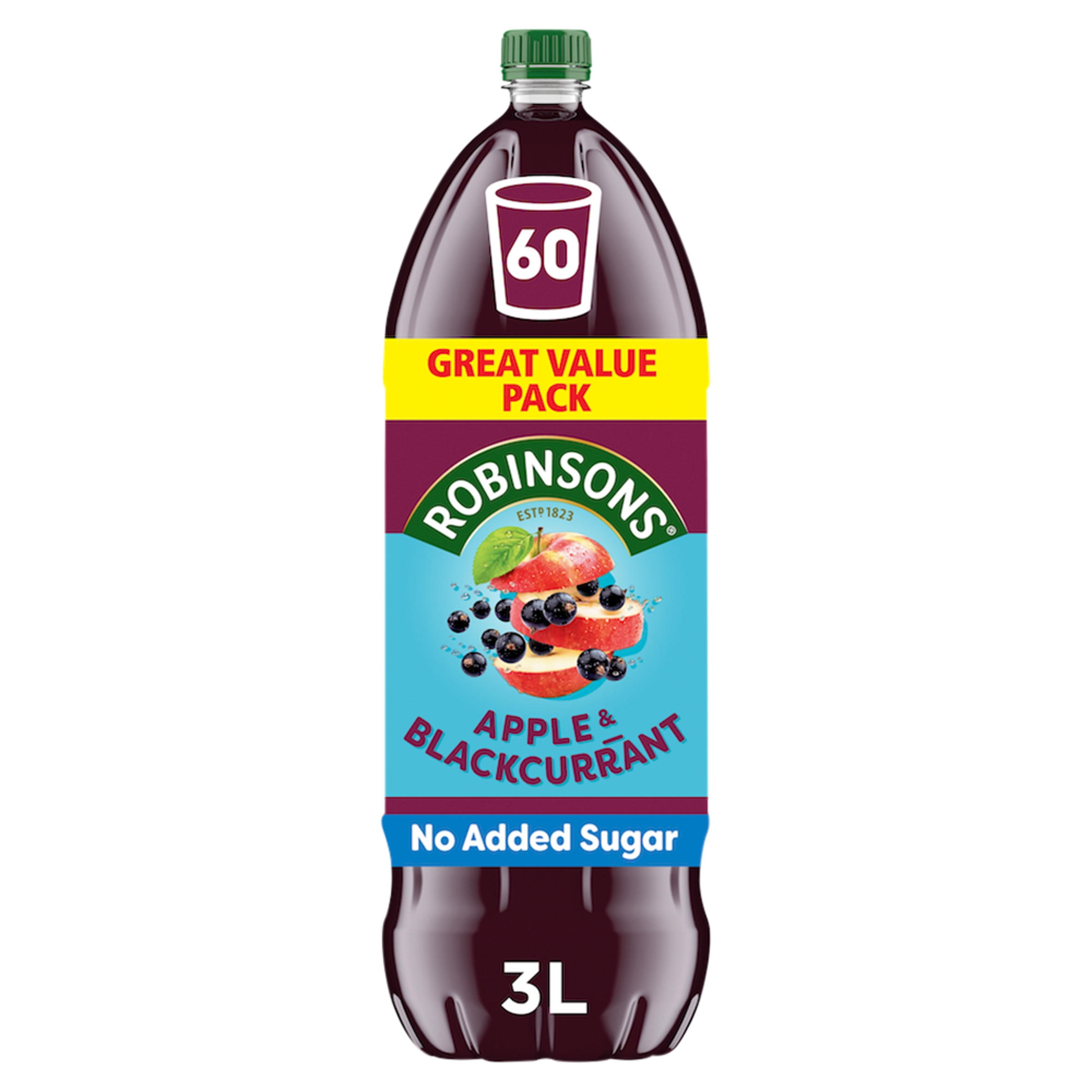 Robinsons Apple & Blackcurrant No Added Sugar Squash 3L