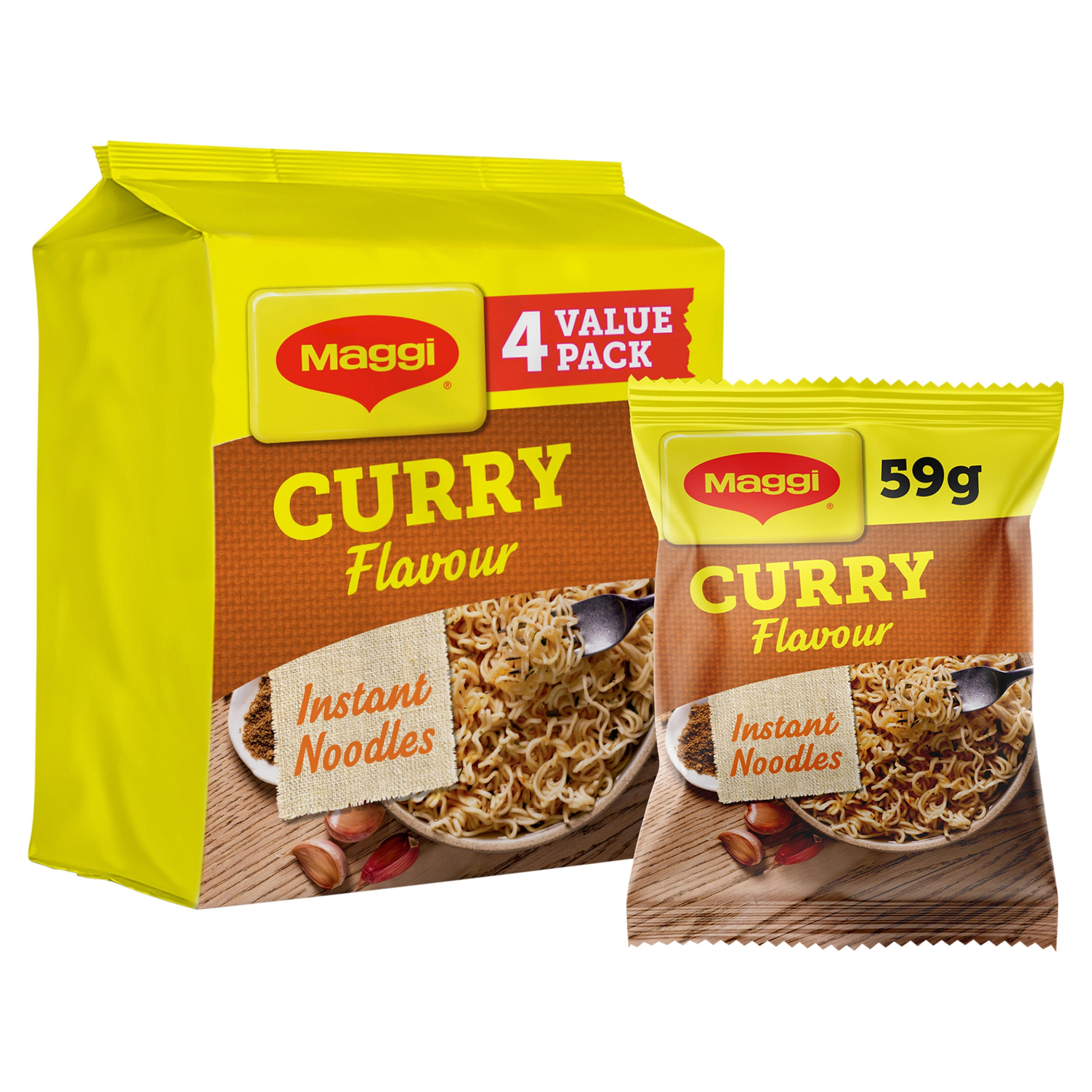 MAGGI 3 Minute Instant Noodles Curry Flavour 4 x 59g