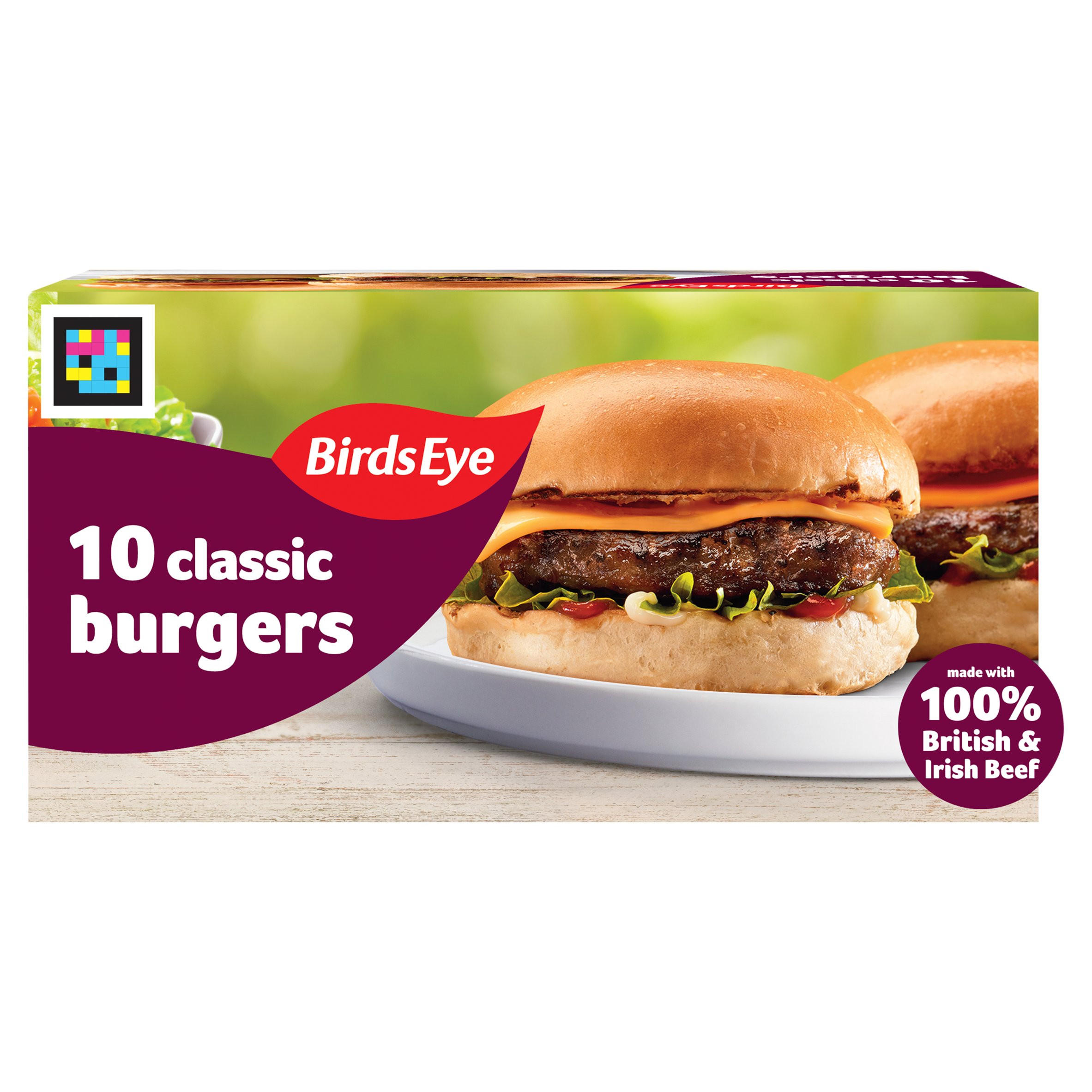 Birds Eye Classic 10 Beef Burgers with Onion 567g