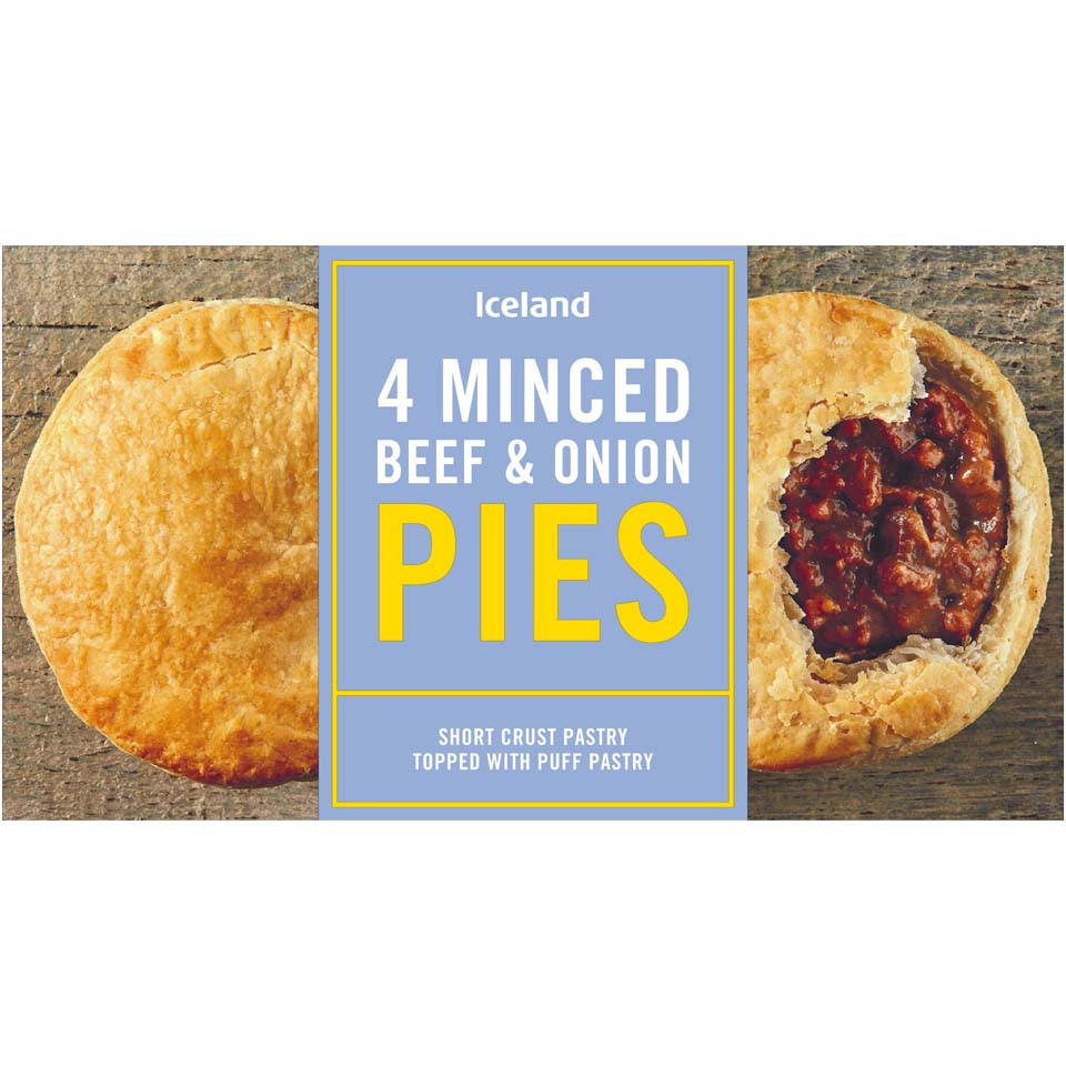 Iceland 4 Minced Beef and Onion Pies 568g