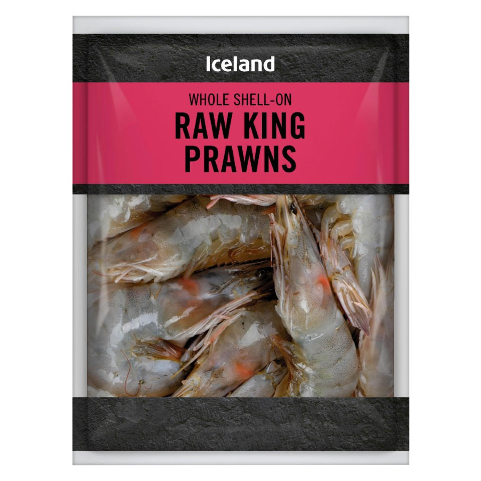 Iceland Whole Raw King Prawns 225g