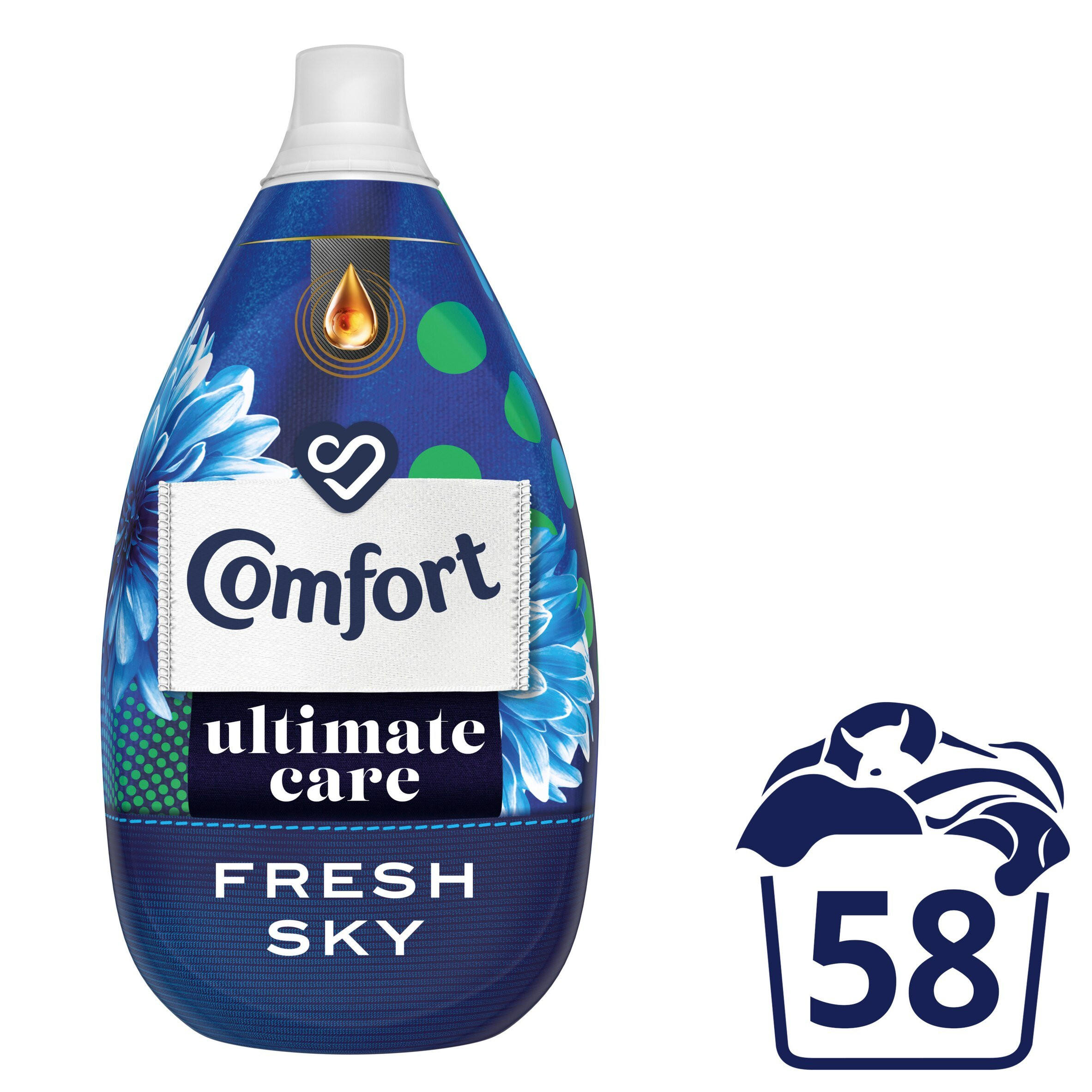 Comfort Ultra-Concentrated Fabric Conditioner Ultimate Care Fresh Sky 58 washes (870 ml)