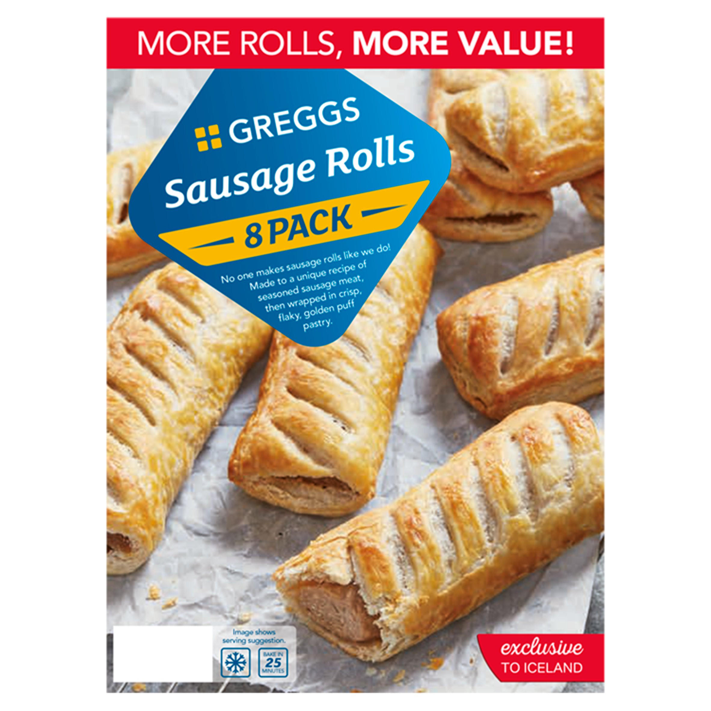 Greggs 8 Sausage Rolls 854g