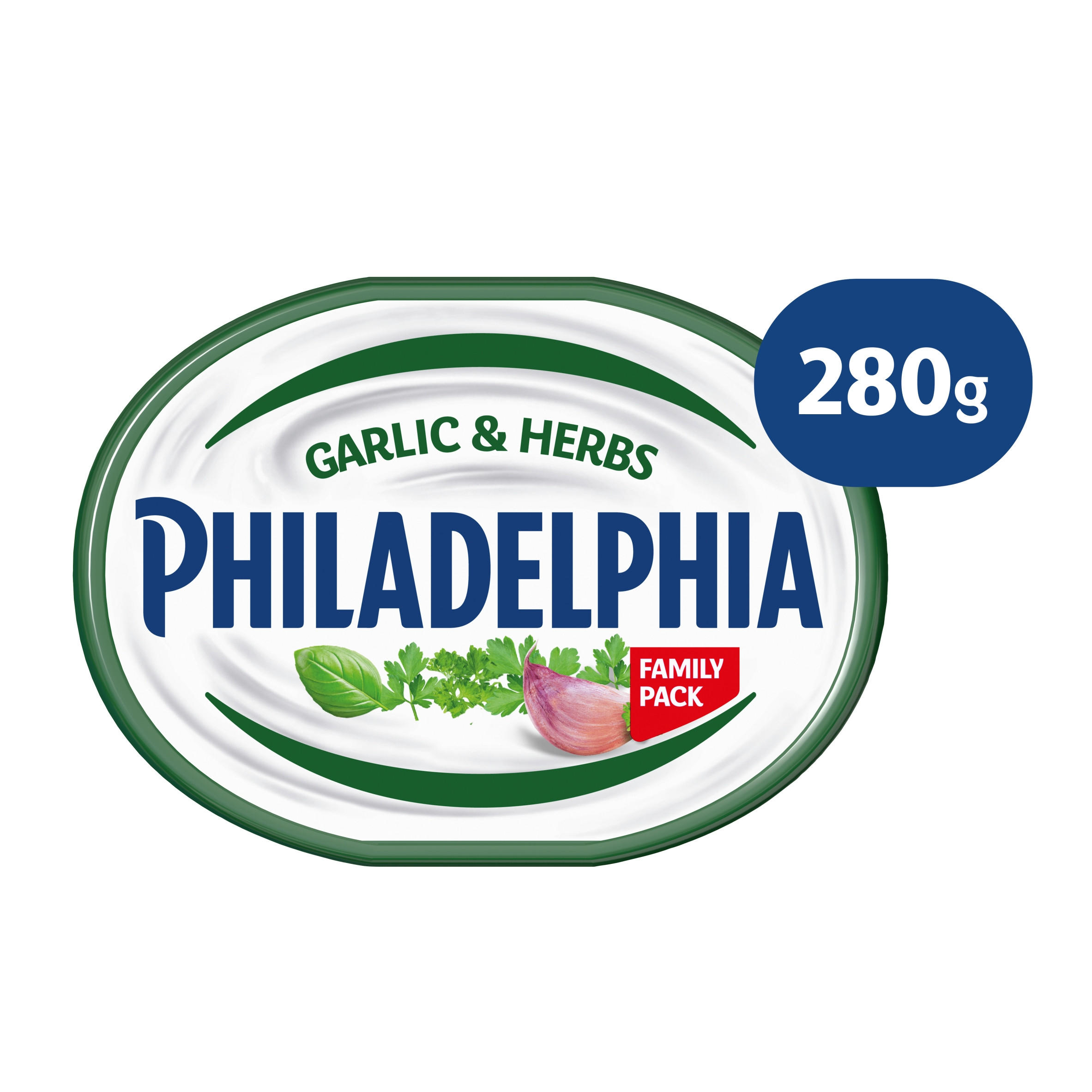 Philadelphia Garlic & Herbs Soft Cheese Family Pack 280g