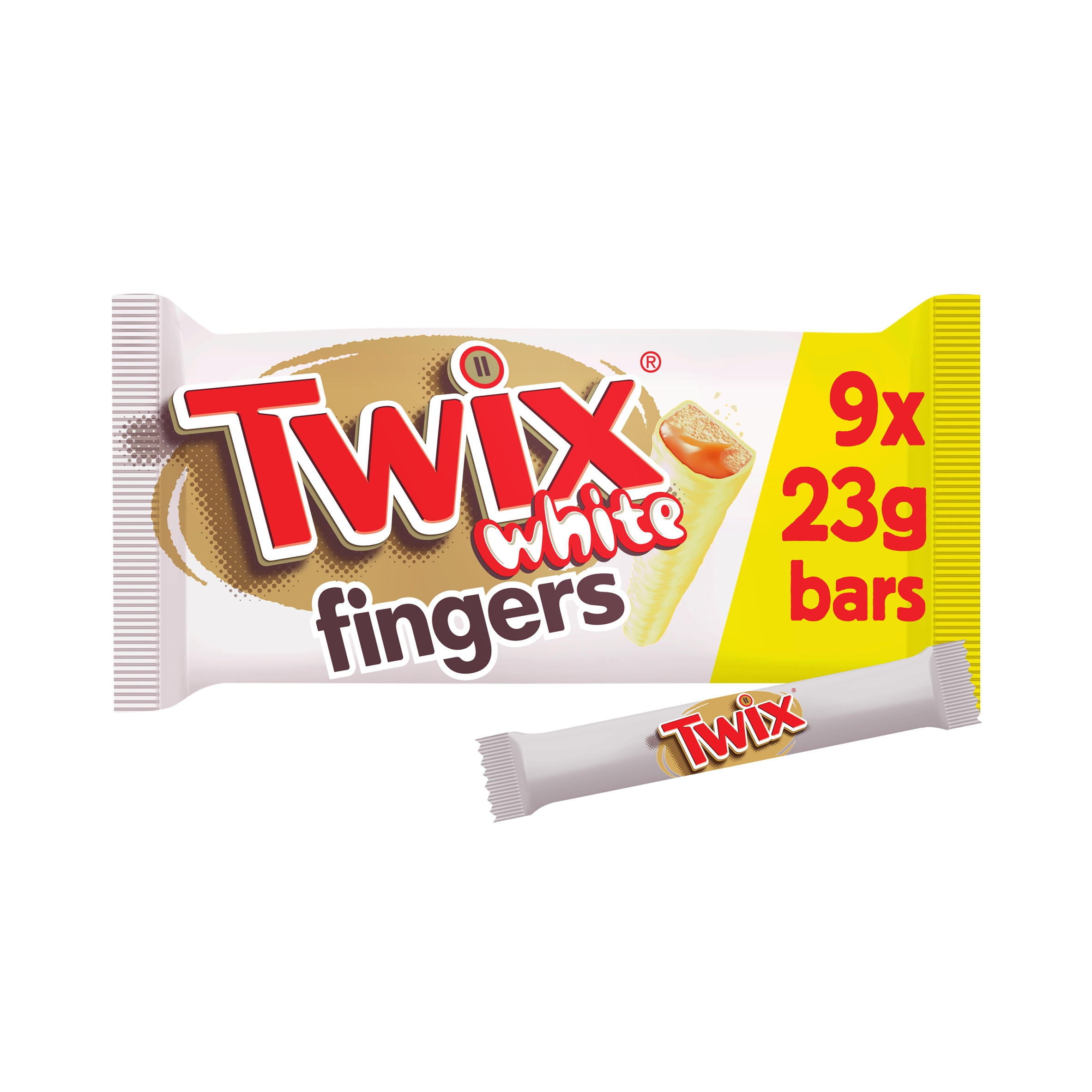 Twix Caramel & White Chocolate Fingers Biscuit Snack Bars Multipack 9x20g