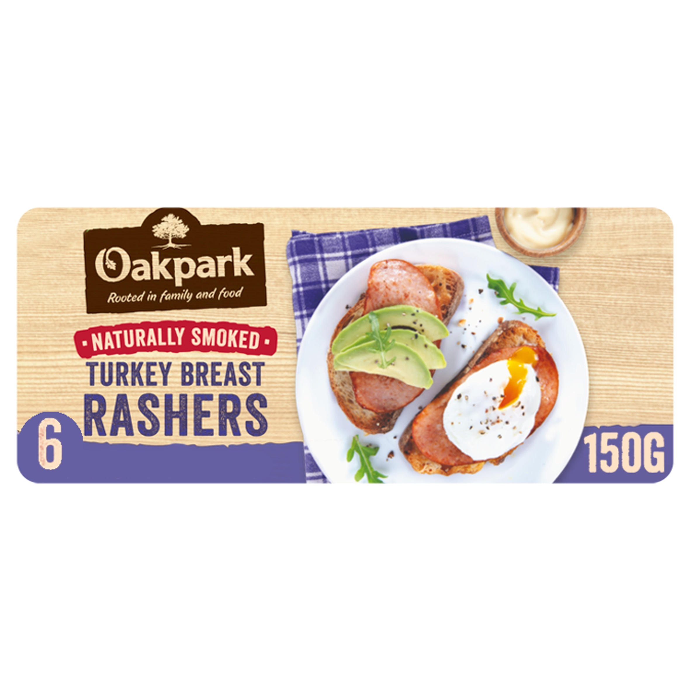 Oakpark 6 Naturally Smoked Turkey Breast Rashers 150g
