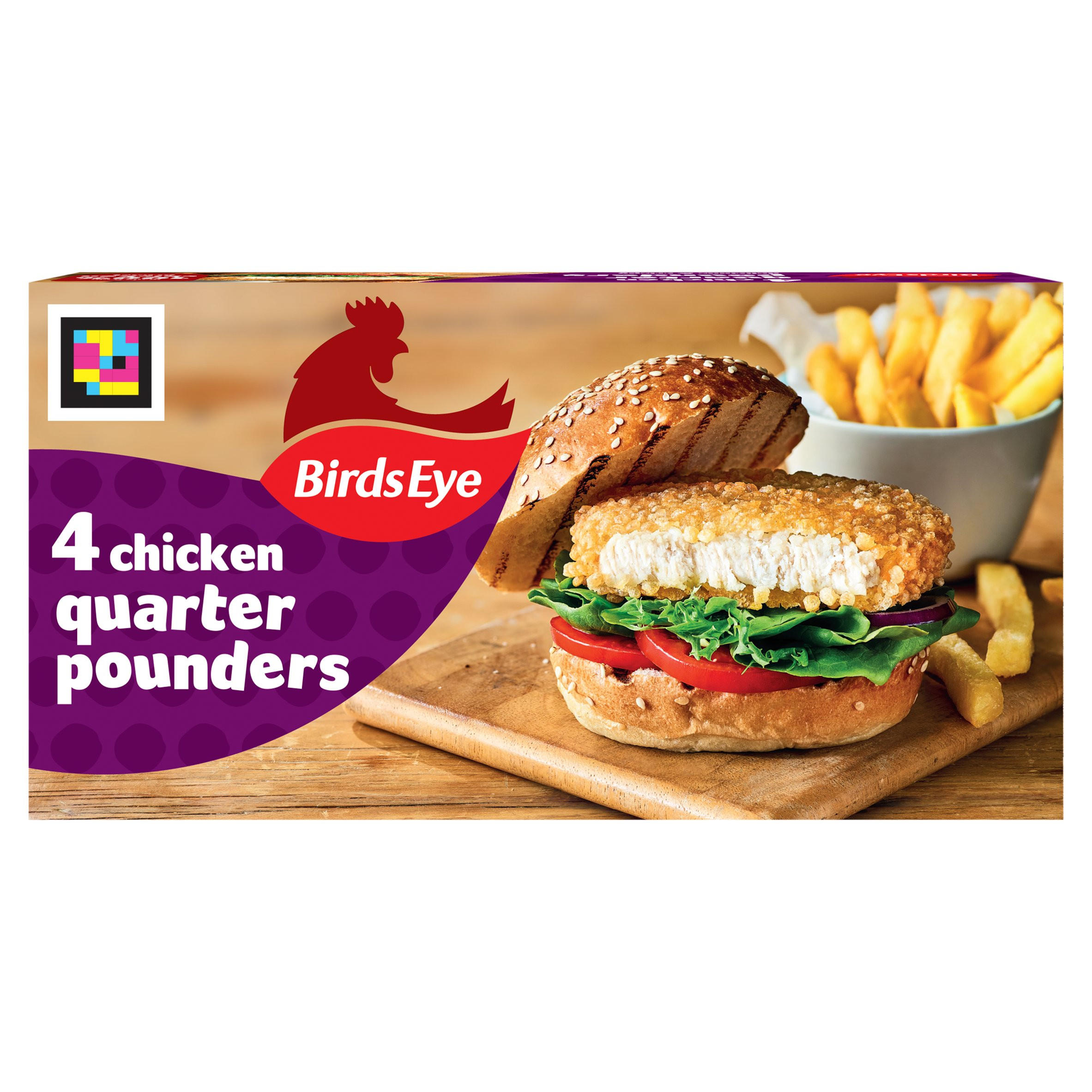 Birds Eye 4 Chicken Quarter Pounders Burgers 454g