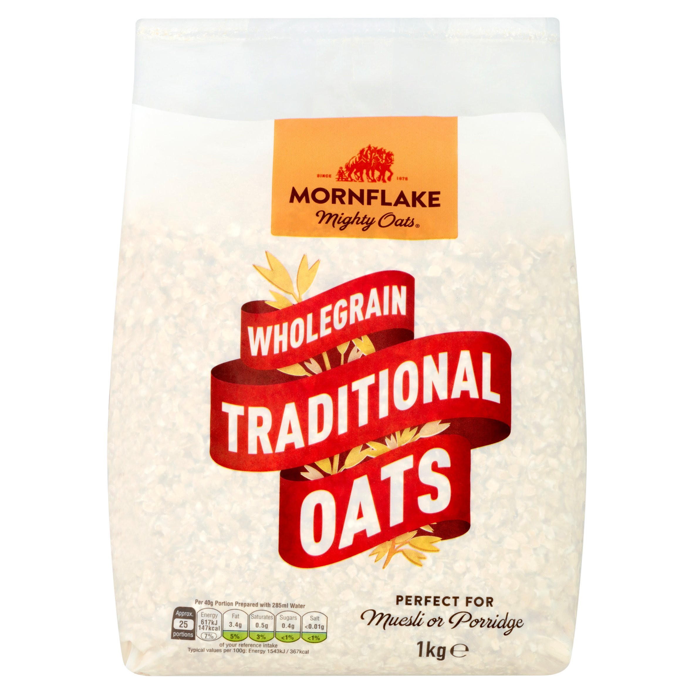Mornflake Mighty Oats Wholegrain Traditional Oats 1kg