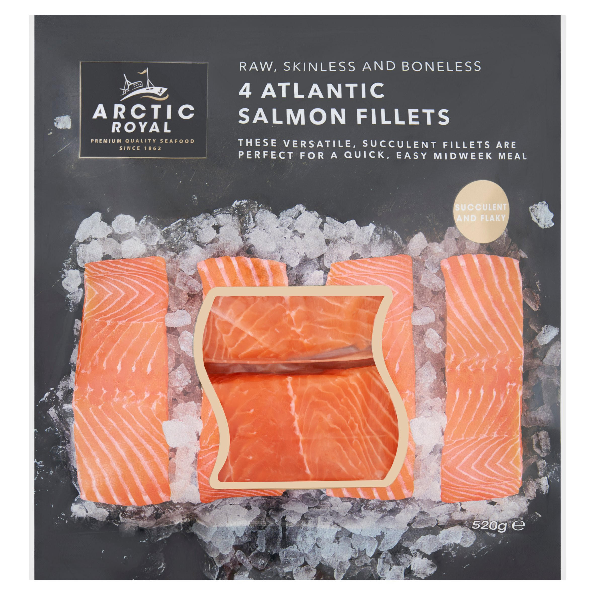 Arctic Royal 4 Atlantic Salmon Fillets 520g