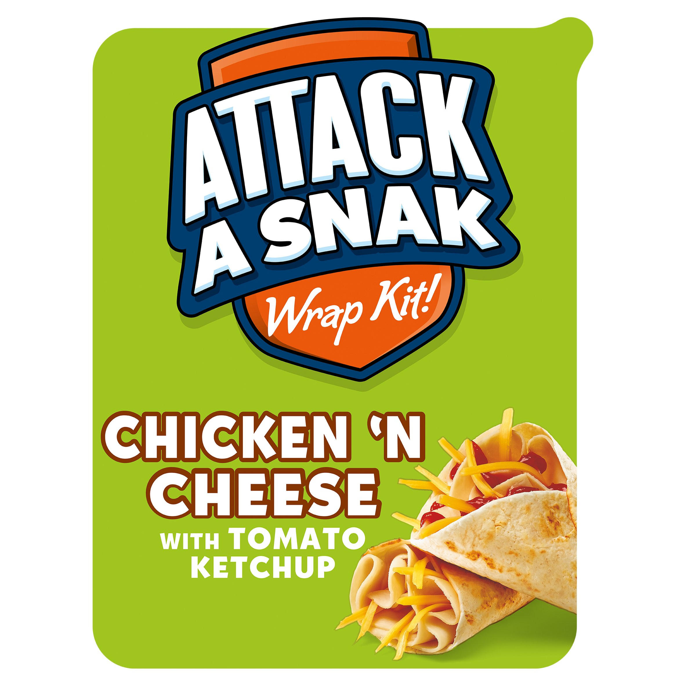 Attack a Snack Chicken 'n Cheese Wrap Kit with Tomato Ketchup 86g