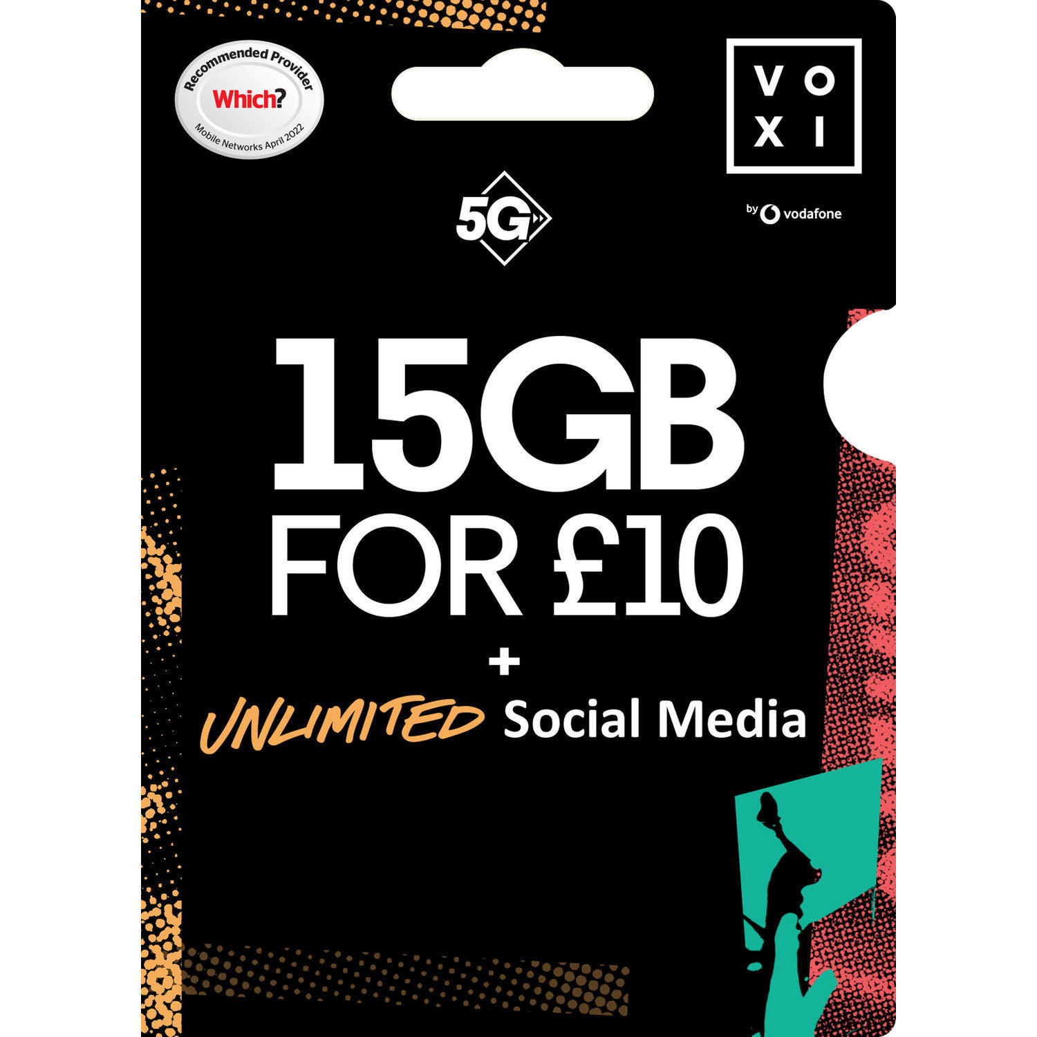 VOXI PAYG 15GB £10 Sim Card
