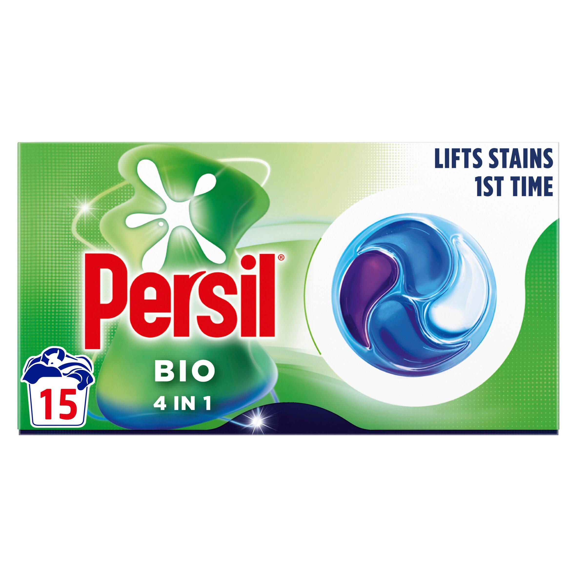 Persil Bio 4 in 1 fast-dissolving laundry capsules, 15 washes
