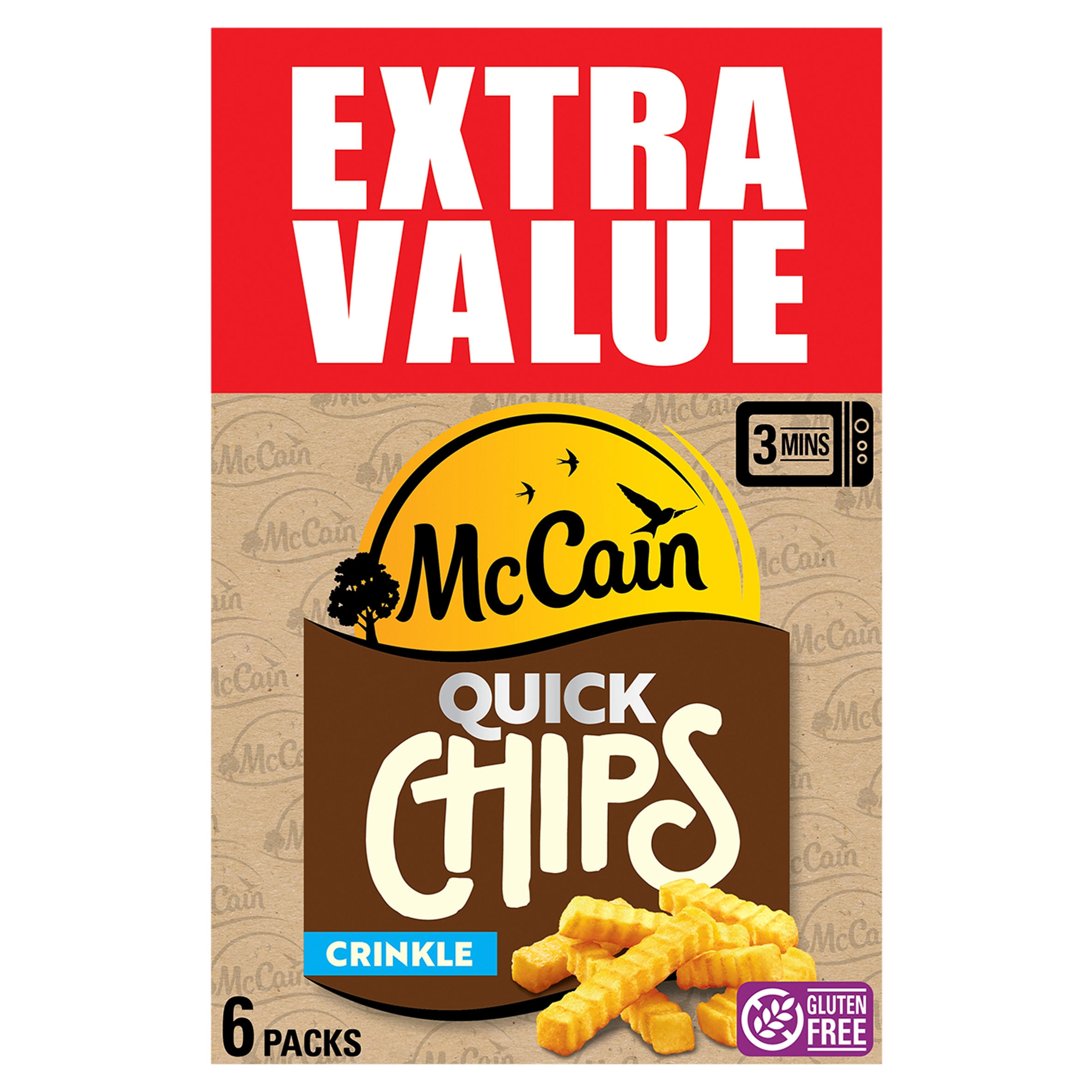 McCain Microwave Quick Chips Crinkle Cut 6 x 100g