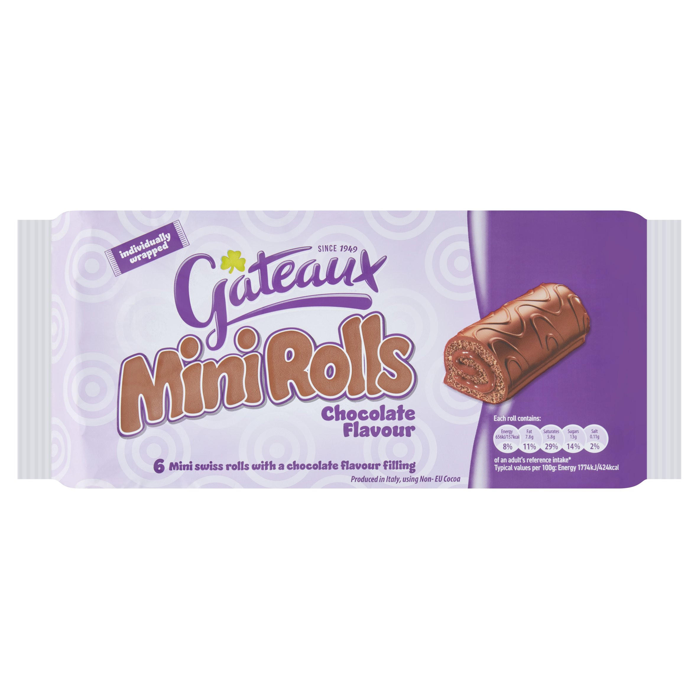 Gateaux Minirolls Chocolate Flavour 6 x 37g (222g)